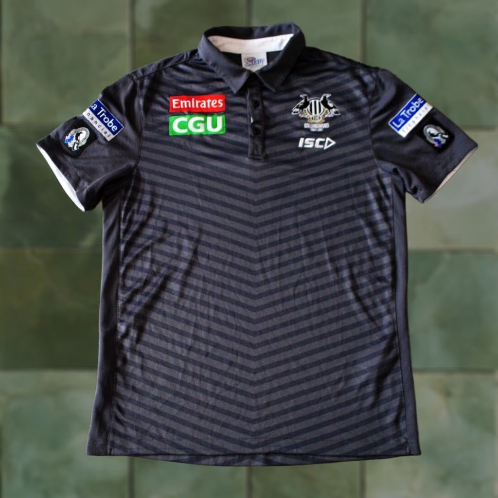 Vintage COLLINGWOOD FOOTBALL CLUB MAGPIES 125TH ANNIVERSARY 2017 POLO SHIRT JERSEY MENS SMALL SHIRT Size US S / EU 44-46 / 1 - 1 Thumbnail