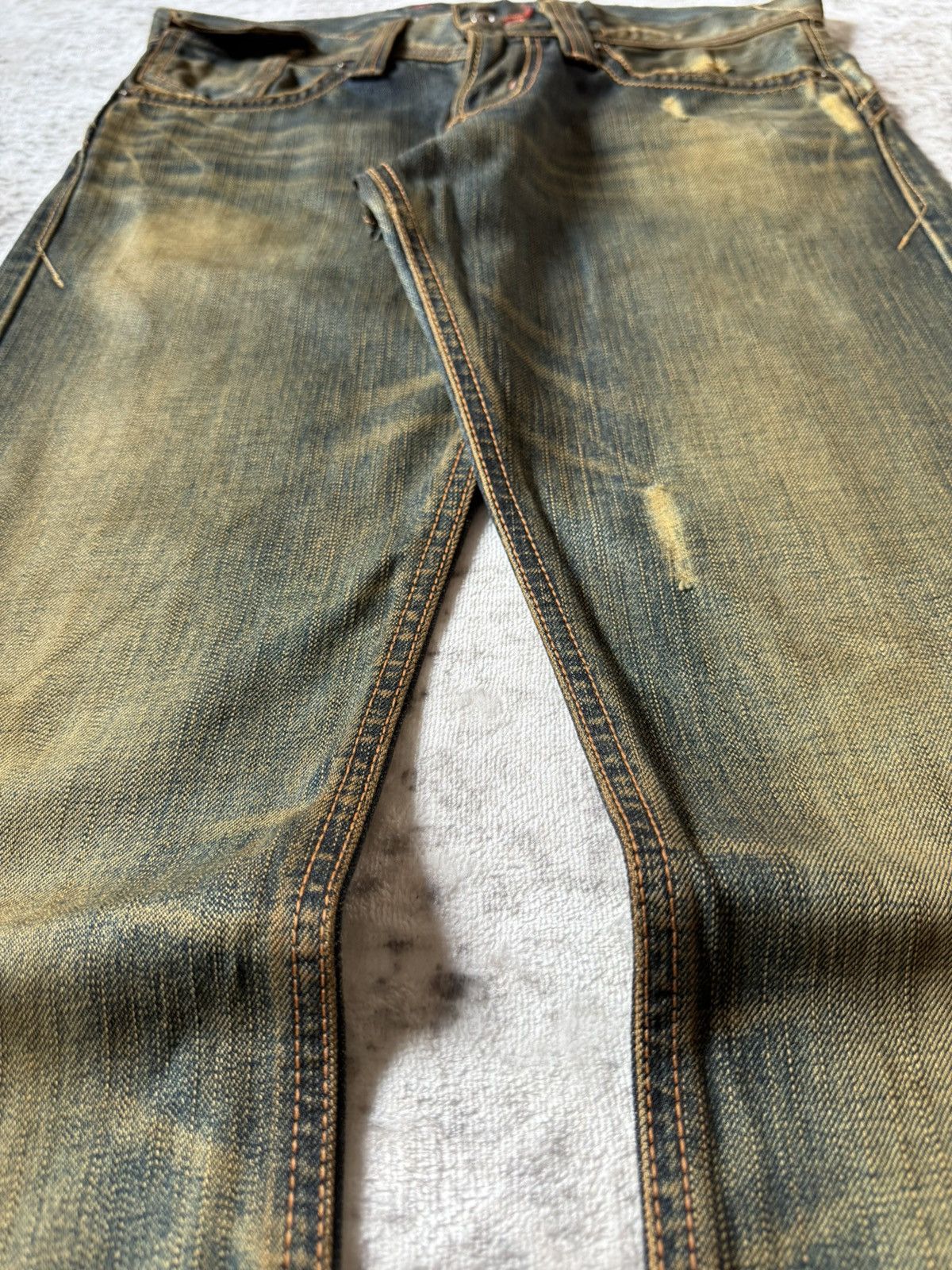 2000s Edwin V-Cut Mudwashed Flare Denim Archive
