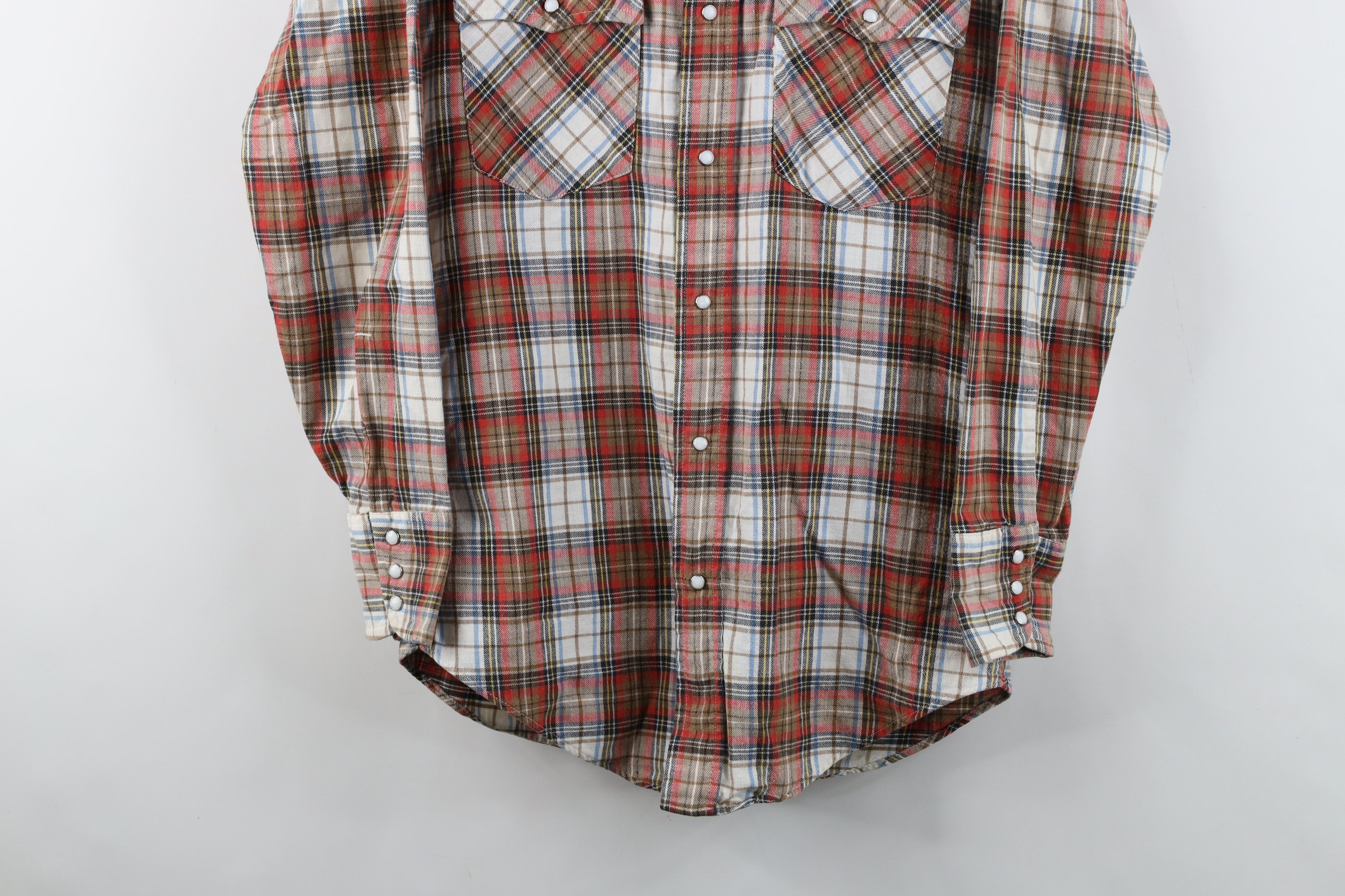 Levi's Vintage 70s Levis Cowboy Flannel Snap Button Shirt Plaid USA Size US S / EU 44-46 / 1 - 3 Thumbnail