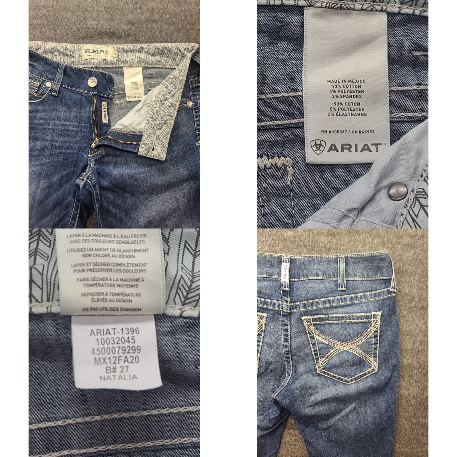 Ariat Ariat Real Denim Jeans Womens 30x32 Natalia Arrow Bootcut Mid Rise Riding Jeans Regular Blue Western Cowboy Ratchet? Size 30" / US 8 / IT 44 - 8 Thumbnail