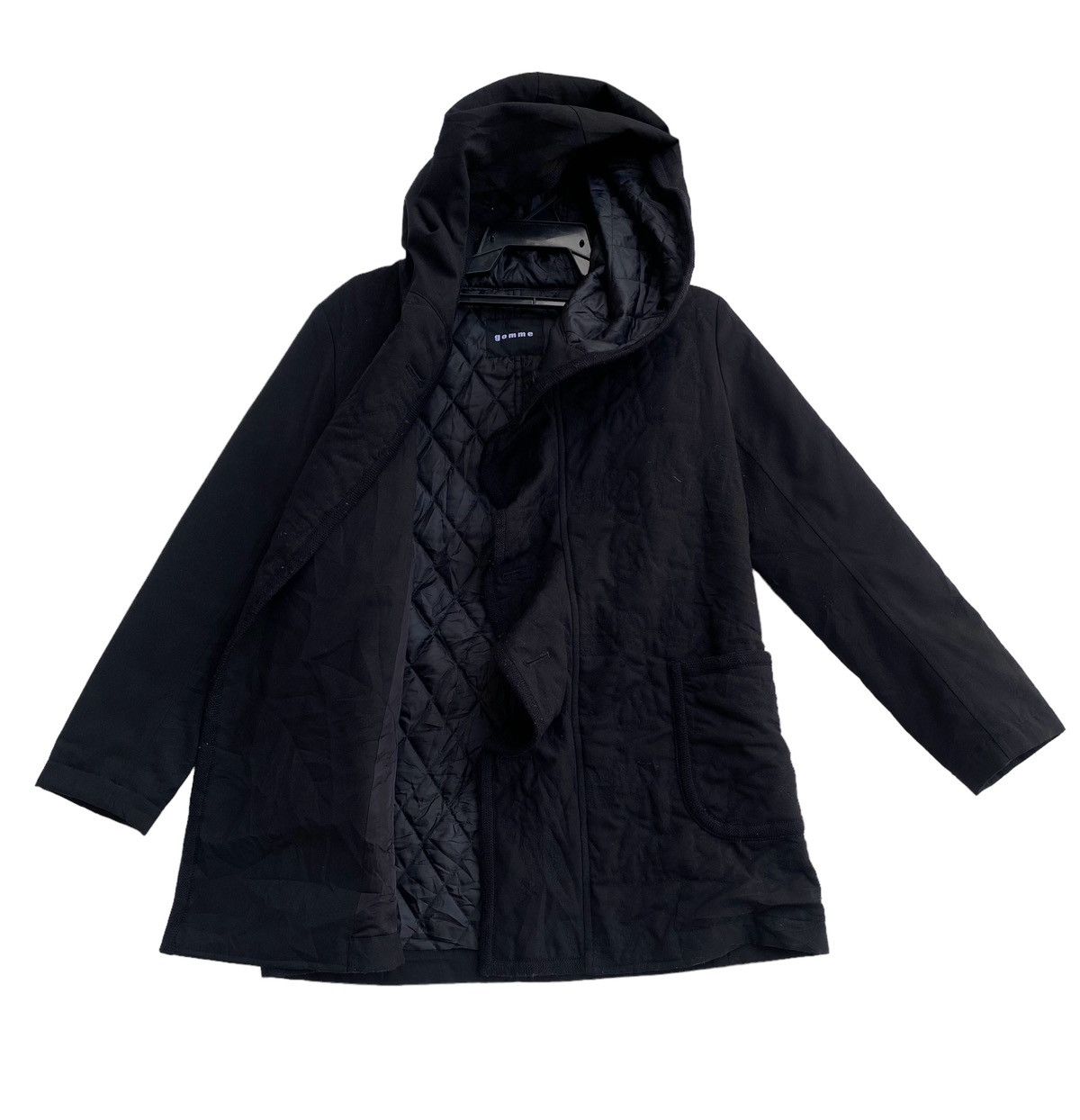 image of Gomme Homme x Yohji Yamamoto Gomme Maki Hiroshige Japan Spiral Button Up Coat Jacket in Black, Wome