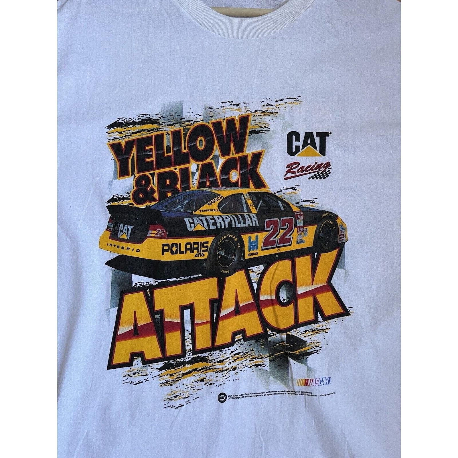NASCAR VINTAGE NASCAR CAT POLARIS WARD BURTON #22 GRAPHIC TEE 90S Size US L / EU 52-54 / 3 - 3 Thumbnail