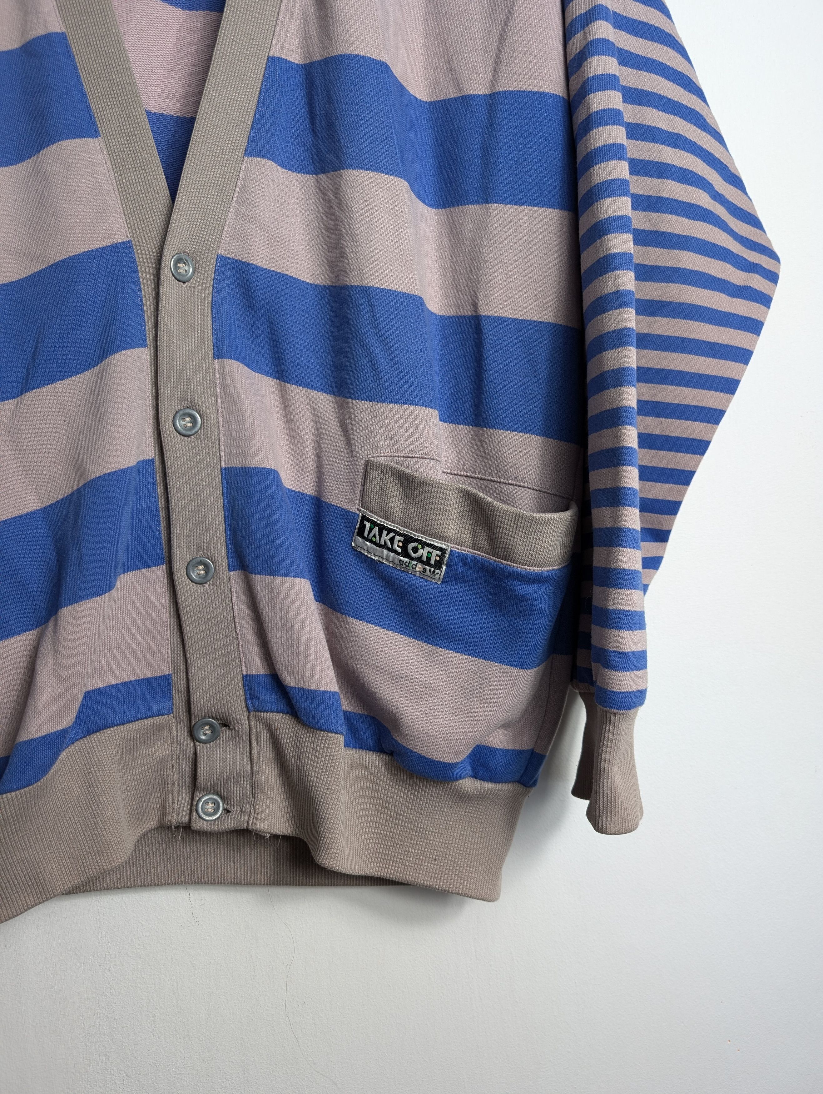 Adidas Vintage Adidas Take Off Striped Cardigan 8Os Retro Boxy Y2K Size US M / EU 48-50 / 2 - 2 Thumbnail