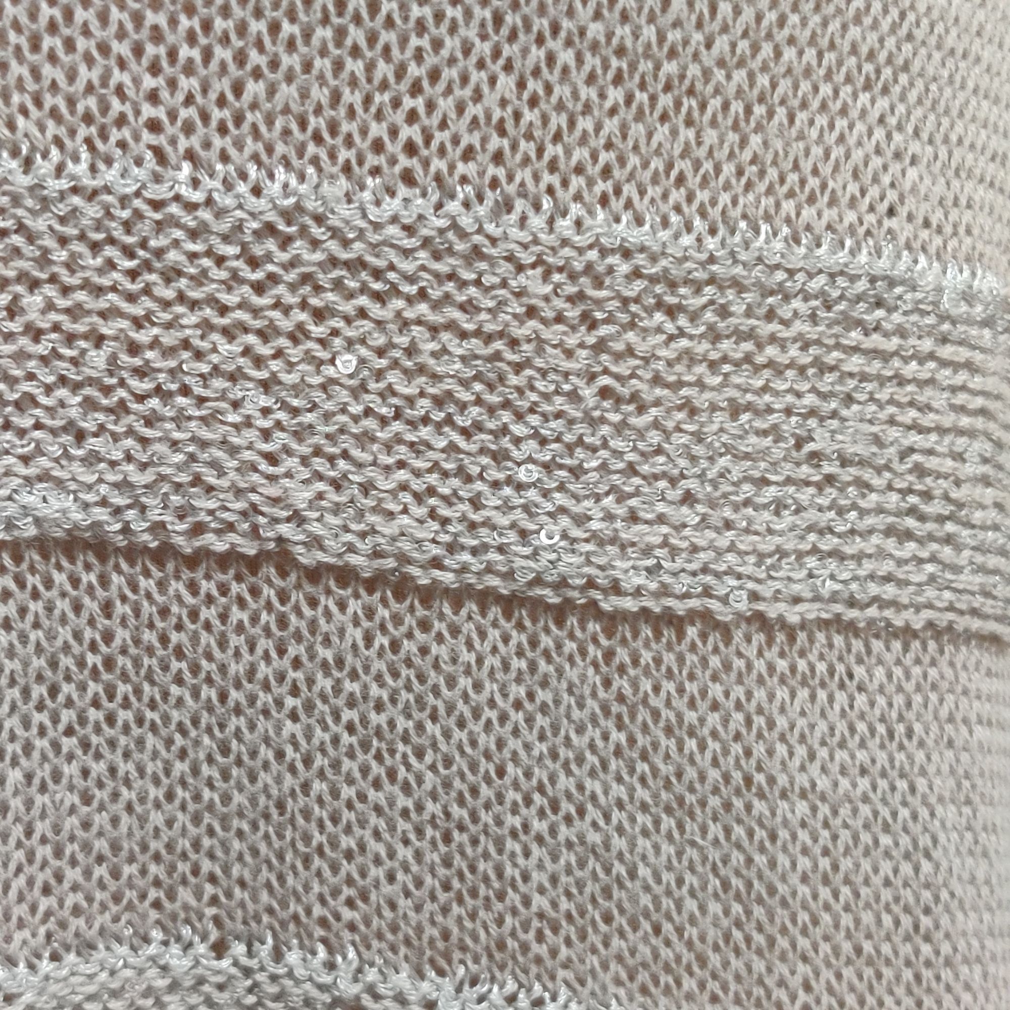 Other Elle Striped Sequin Sweater Lightweight Open Knit Sparkle Pu Size XL / US 12-14 / IT 48-50 - 4 Thumbnail