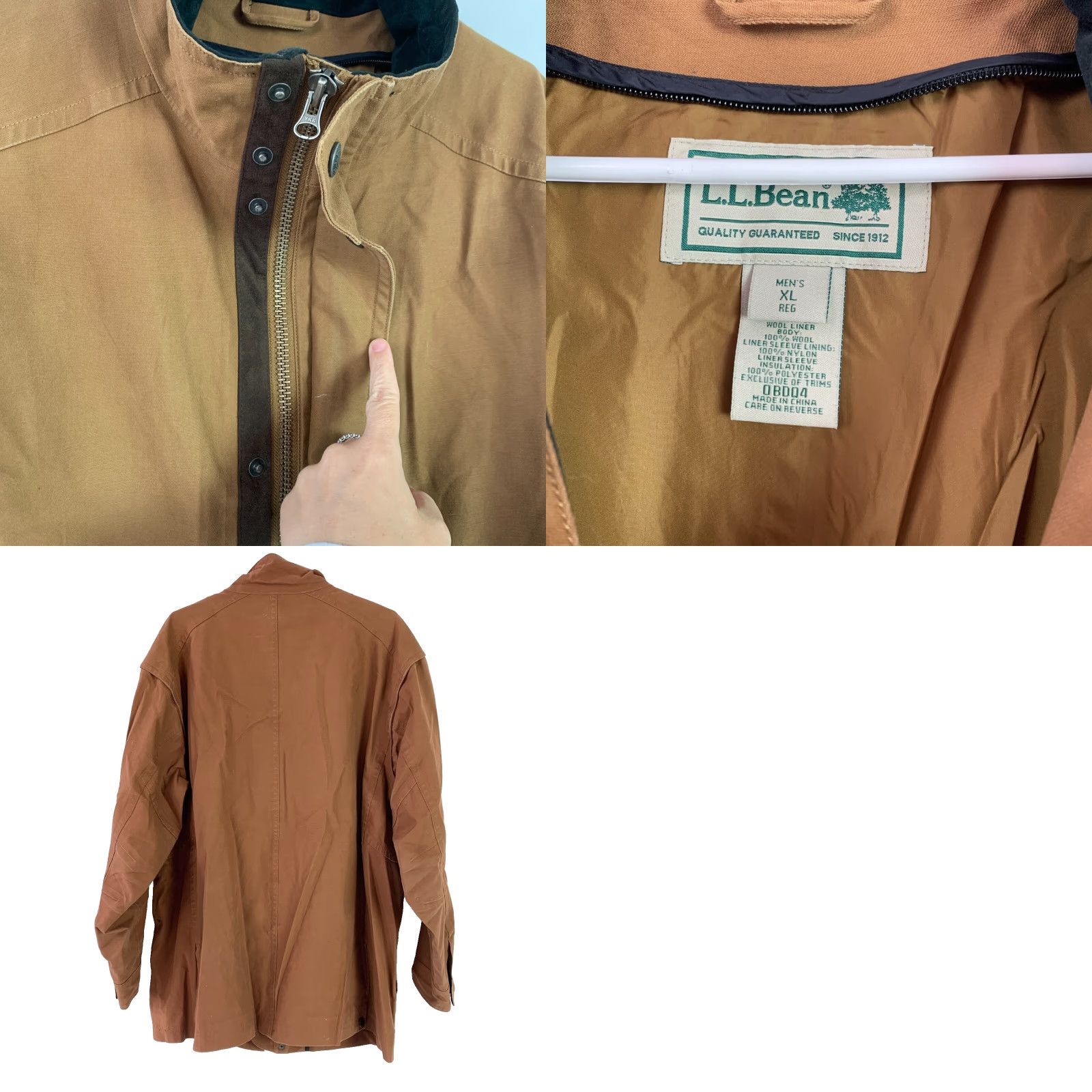 Vintage VINTAGE L.L. Bean Jacket Mens XL Brown Canvas Cotton Mid-Length Full Zip 54in Chest Workwear Casual Winters Size US XL / EU 56 / 4 - 8 Thumbnail