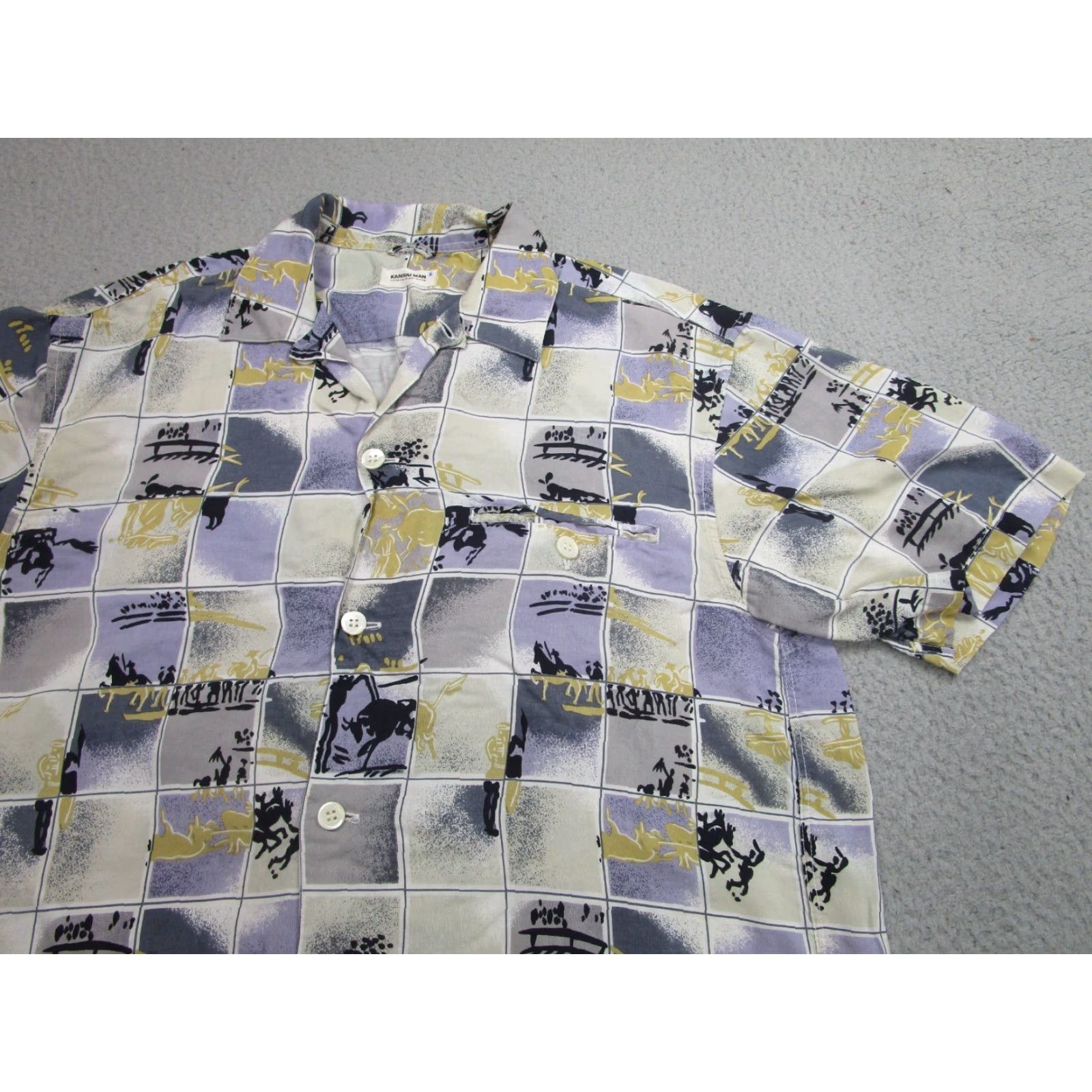 Vintage VINTAGE Kansai Man Shirt mens M Blue Yutaka Nishimura y2k 90s Streetwear japan Size US M / EU 48-50 / 2 - 2 Thumbnail