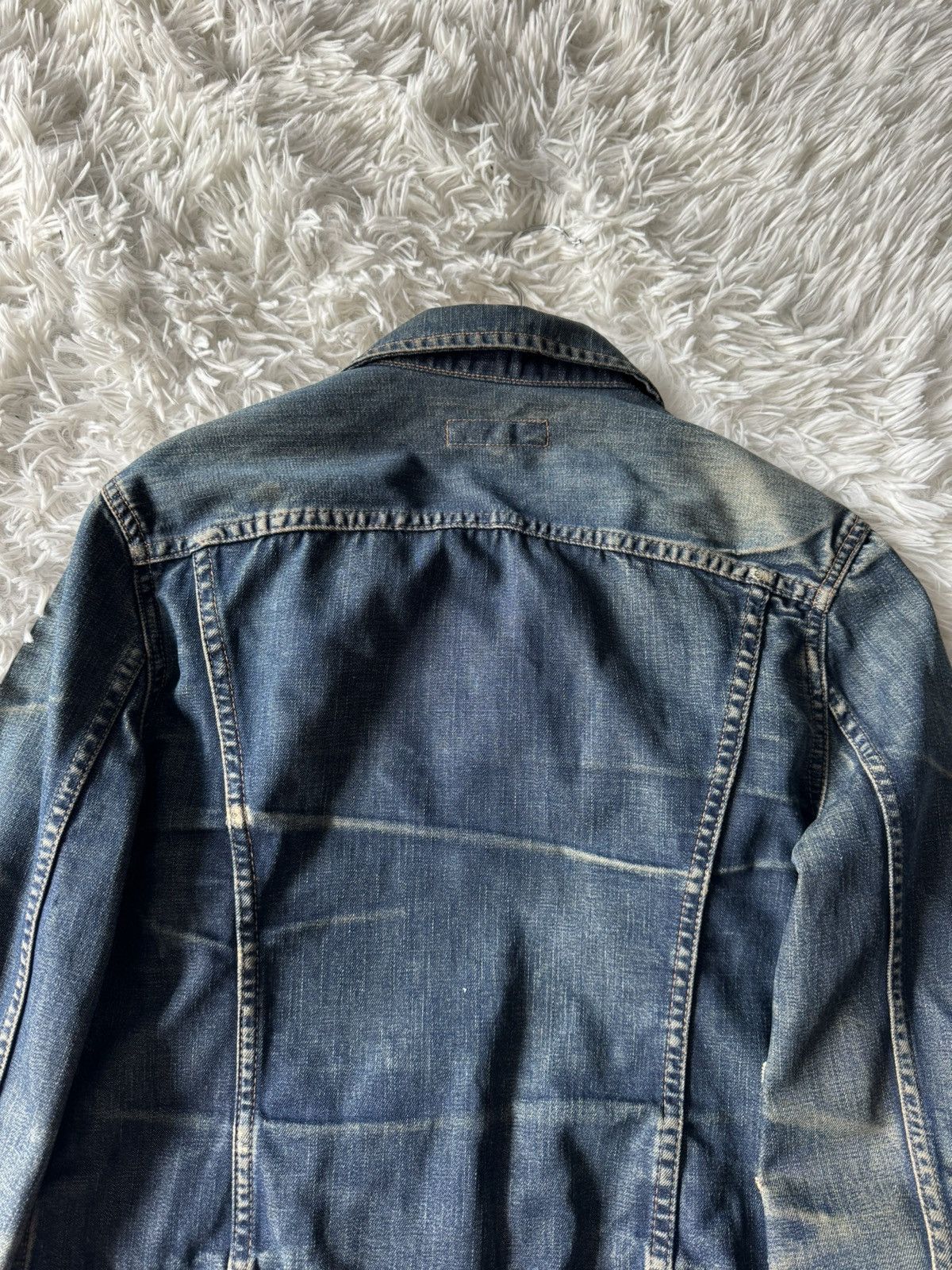 Hysteric Glamour Japanese Dyed Distressed Faded Washed Denim Trucker Jacket Size US M / EU 48-50 / 2 - 10 Thumbnail