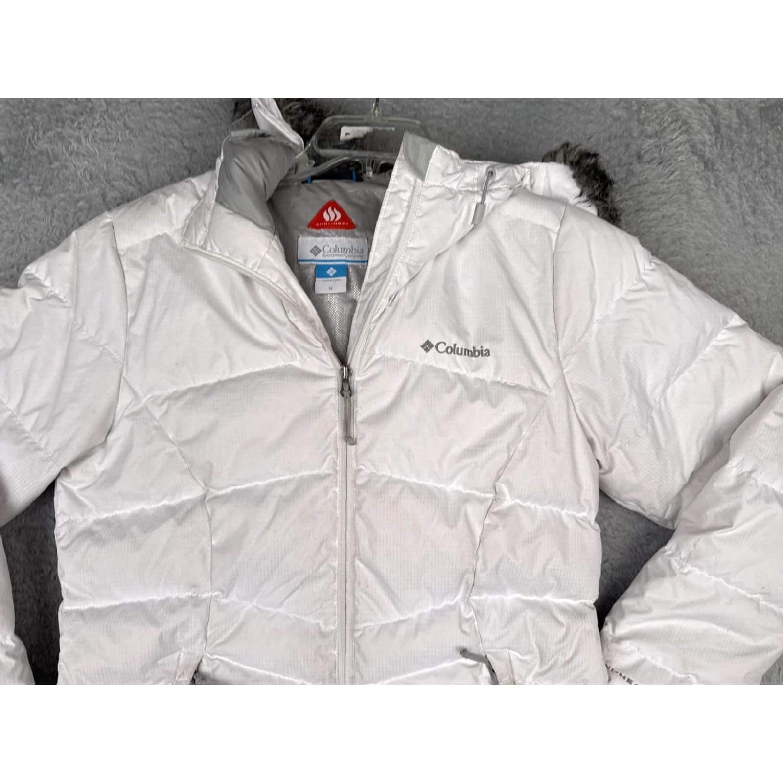Vintage Columbia Jacket Womens M White Omni-Heat Hooded Puffer Ski Winter Outdoor Size M / US 6-8 / IT 42-44 - 7 Thumbnail