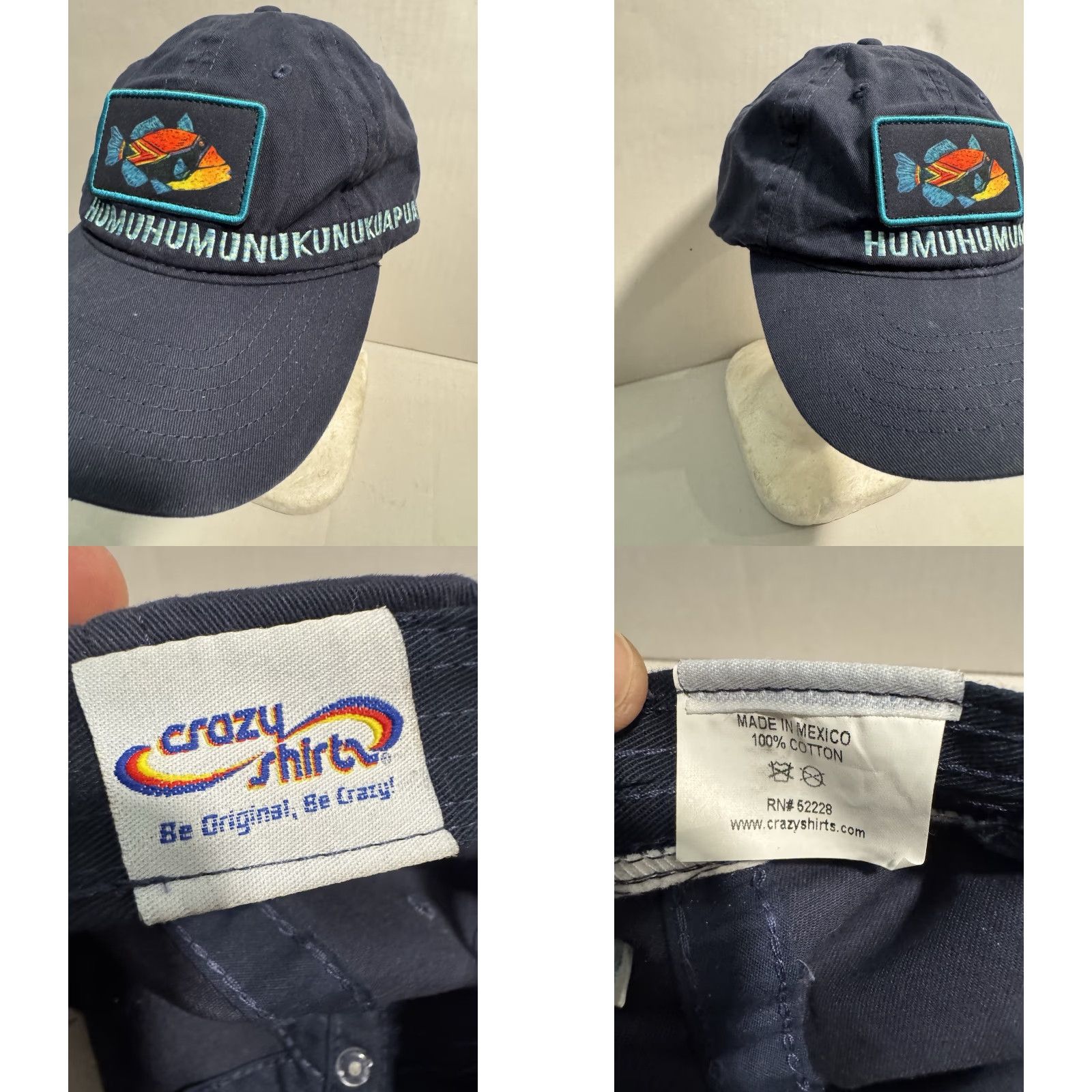 Vintage VINTAGE Crazy Shirts Hawaii Embroidered Rainbow Fish Patch Strapback Hat Cap Baseball Cap Adults Men One Size Blue Size US M / EU 48-50 / 2 - 8 Thumbnail