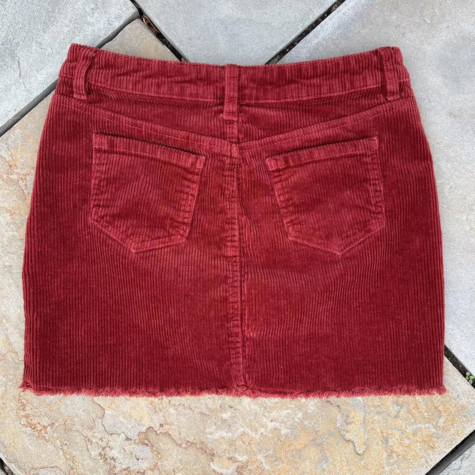 Other Y2K Burgundy Wide Wale Corduroy Mini Skirt Size 32" / US 10 / IT 46 - 4 Thumbnail