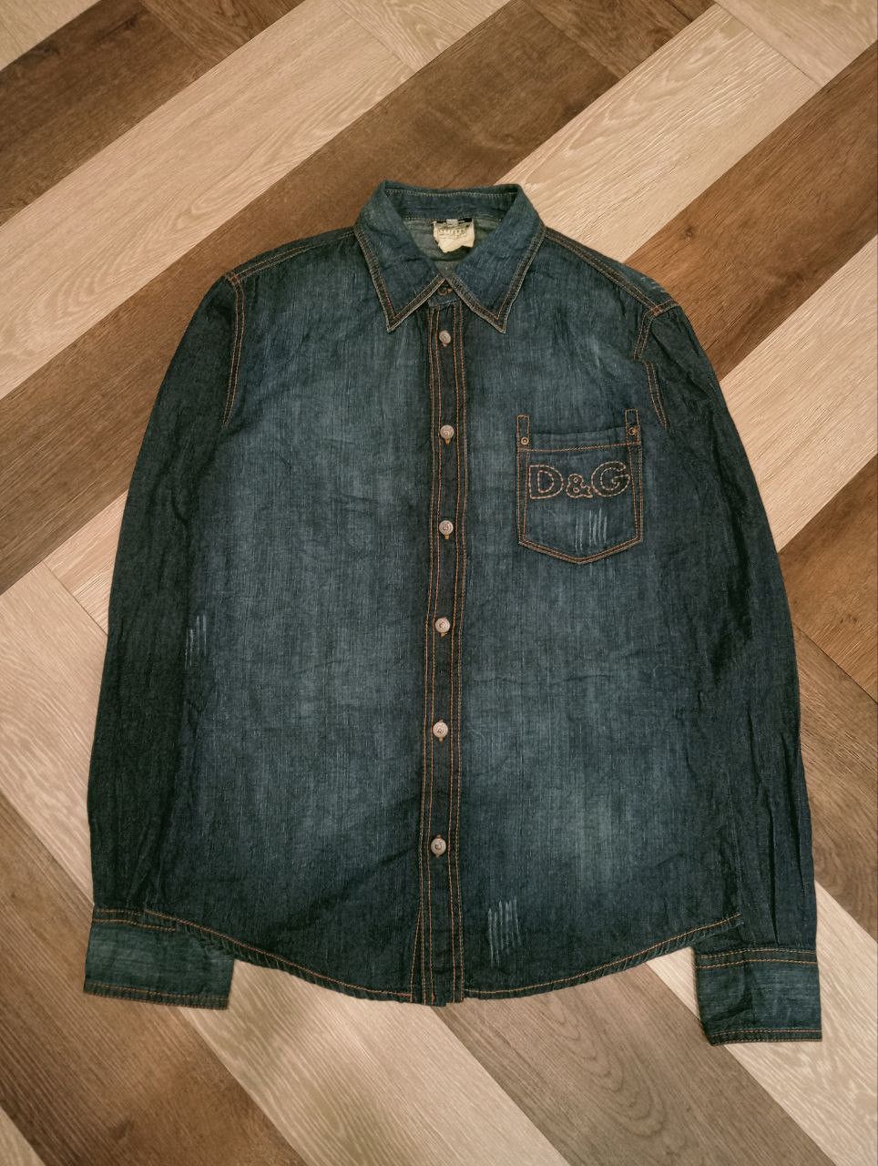Dolce & Gabbana DOLCE & GABBANA BIG LOGO DENIM SHIRT Size US M / EU 48-50 / 2 - 1 Thumbnail