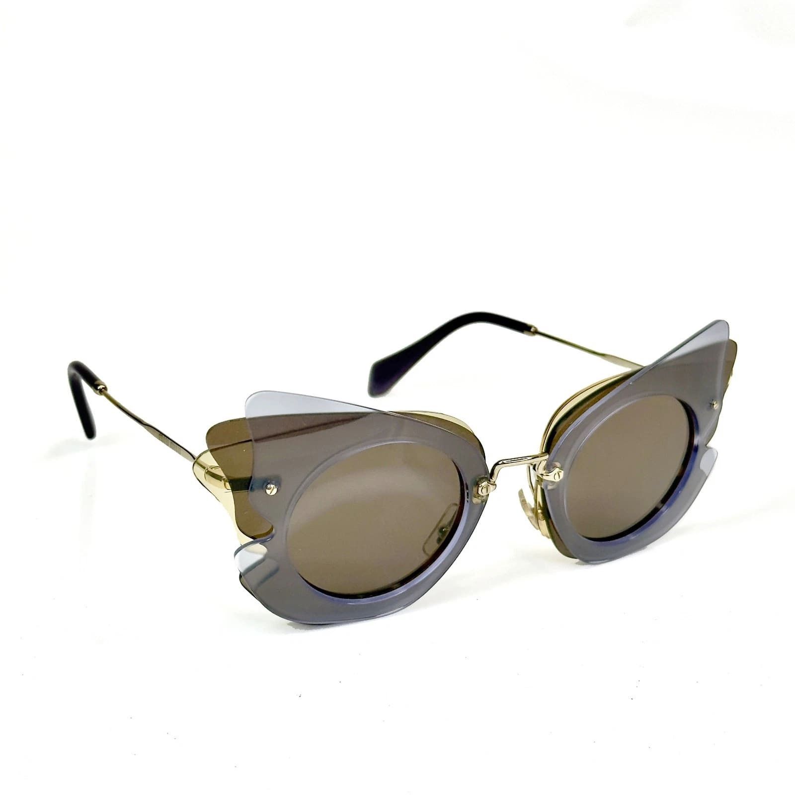 Miu Miu MIU MIU MU02SS COLLECTION 02S Brown Mirrored Sunglasses Size ONE SIZE - 5 Thumbnail