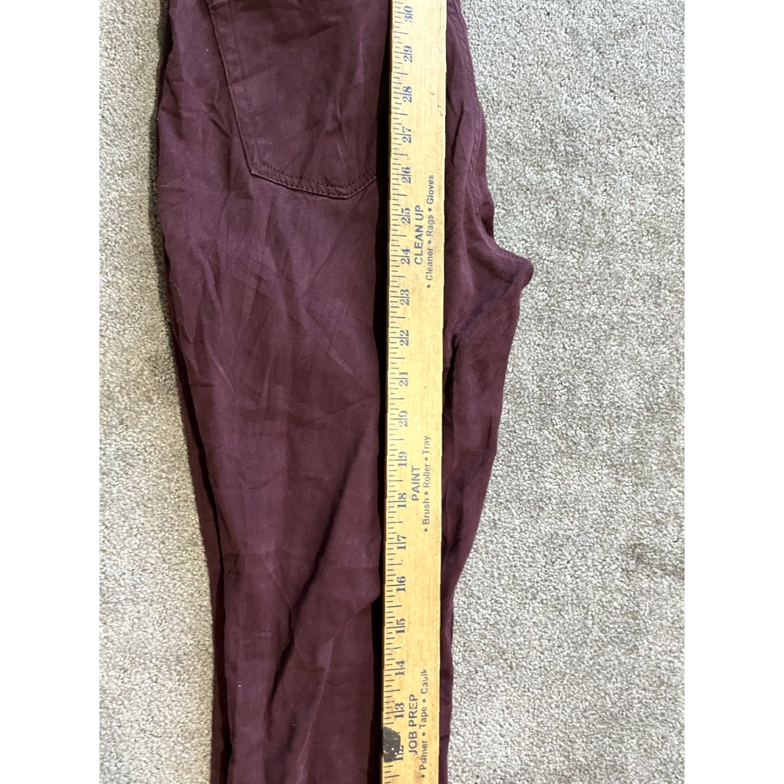 Loft LOFT Jeans Womens 28/6 Flat Front Tapered Jegging Legging Style Maroon Burgundy Red Solid Zip Stretch Jeans Womens 6 Regular Vintage No Size 28" / US 6 / IT 42 - 4 Thumbnail