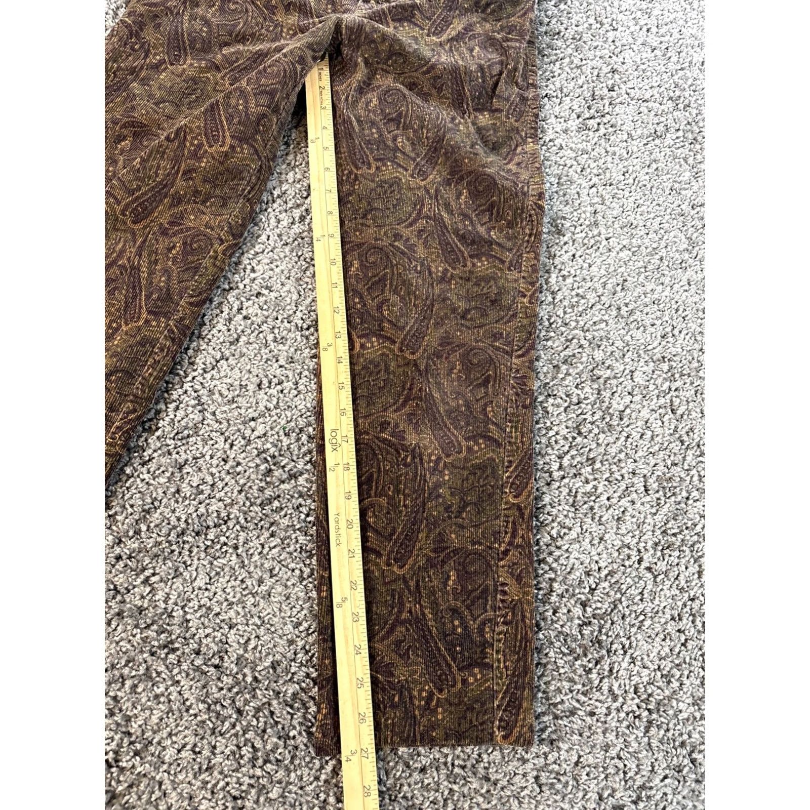 Ralph Lauren VINTAGE Lauren Ralph Lauren Jeans Co Women’s Pants Corduroy 28x27 Paisley Floral Blue Size 28" / US 6 / IT 42 - 2 Thumbnail