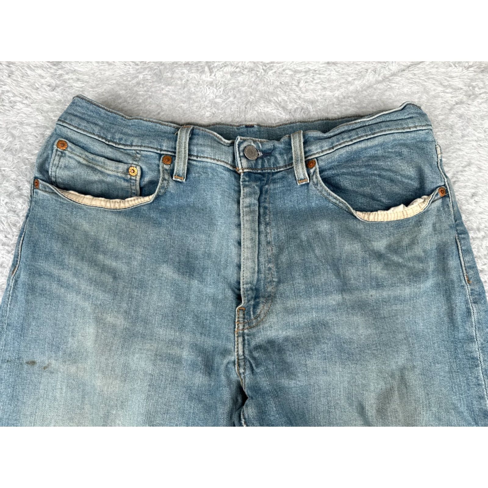 Levi's Levis 512 Jeans Adult 34 Blue Denim Cotton 5-Pocket Regular Stretch Distressed Premium 32x31 Size US 34 / EU 50 - 4 Thumbnail