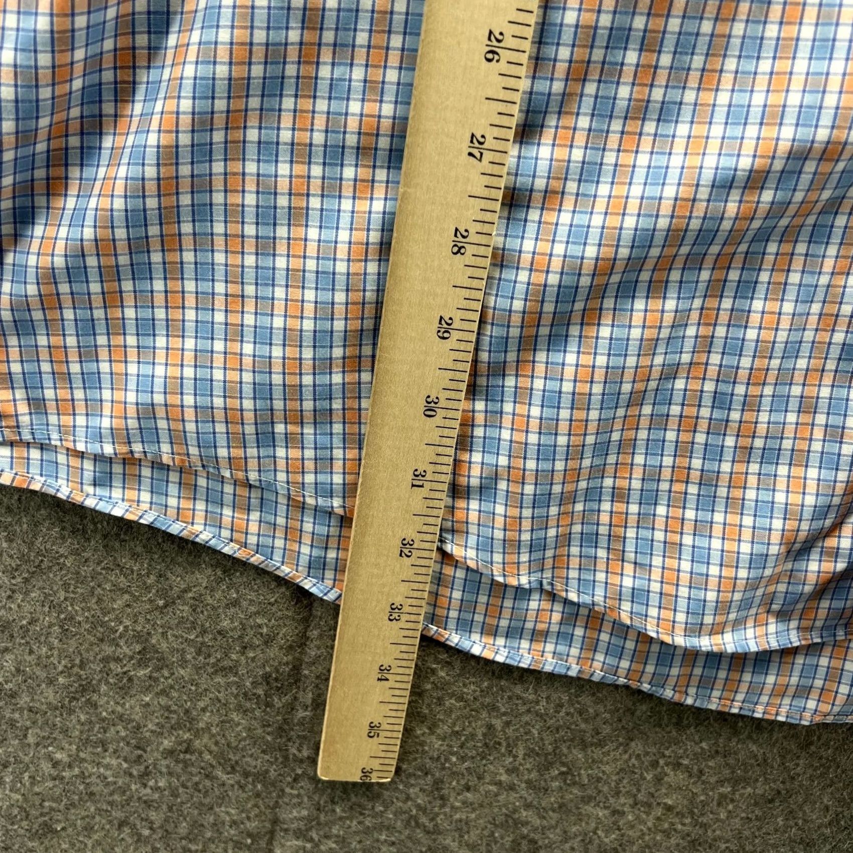 Vintage L.L. Bean Shirt Men Large Blue Orange Button Down Tall Gingham Short Sleeve Oxford Plaid First Size US L / EU 52-54 / 3 - 5 Thumbnail
