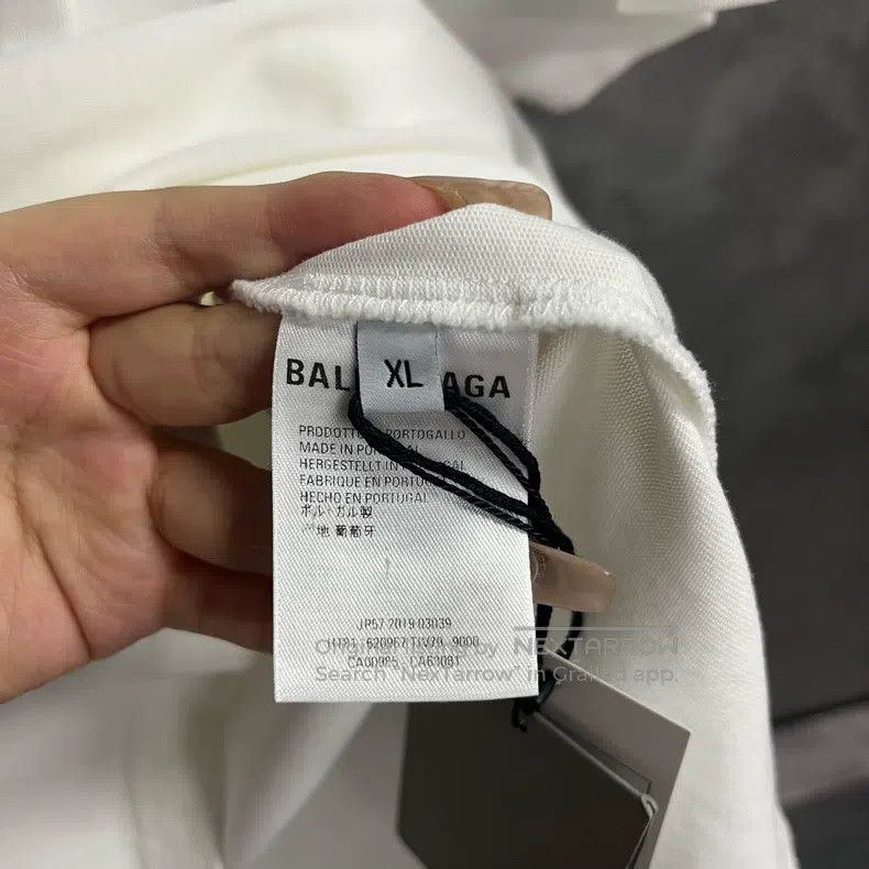 Balenciaga Balenciaga White Logo letter printing casual round neck sh Size US XL / EU 56 / 4 - 3 Thumbnail