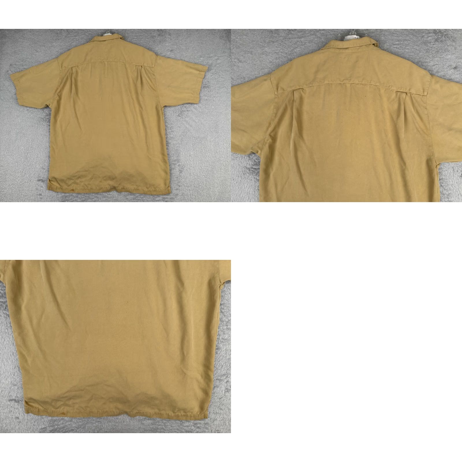 Tommy Bahama Tommy Bahama Shirt Men Large Yellow Khaki Solid Button-Up Silk Hawaiian Beach Size US L / EU 52-54 / 3 - 9 Thumbnail