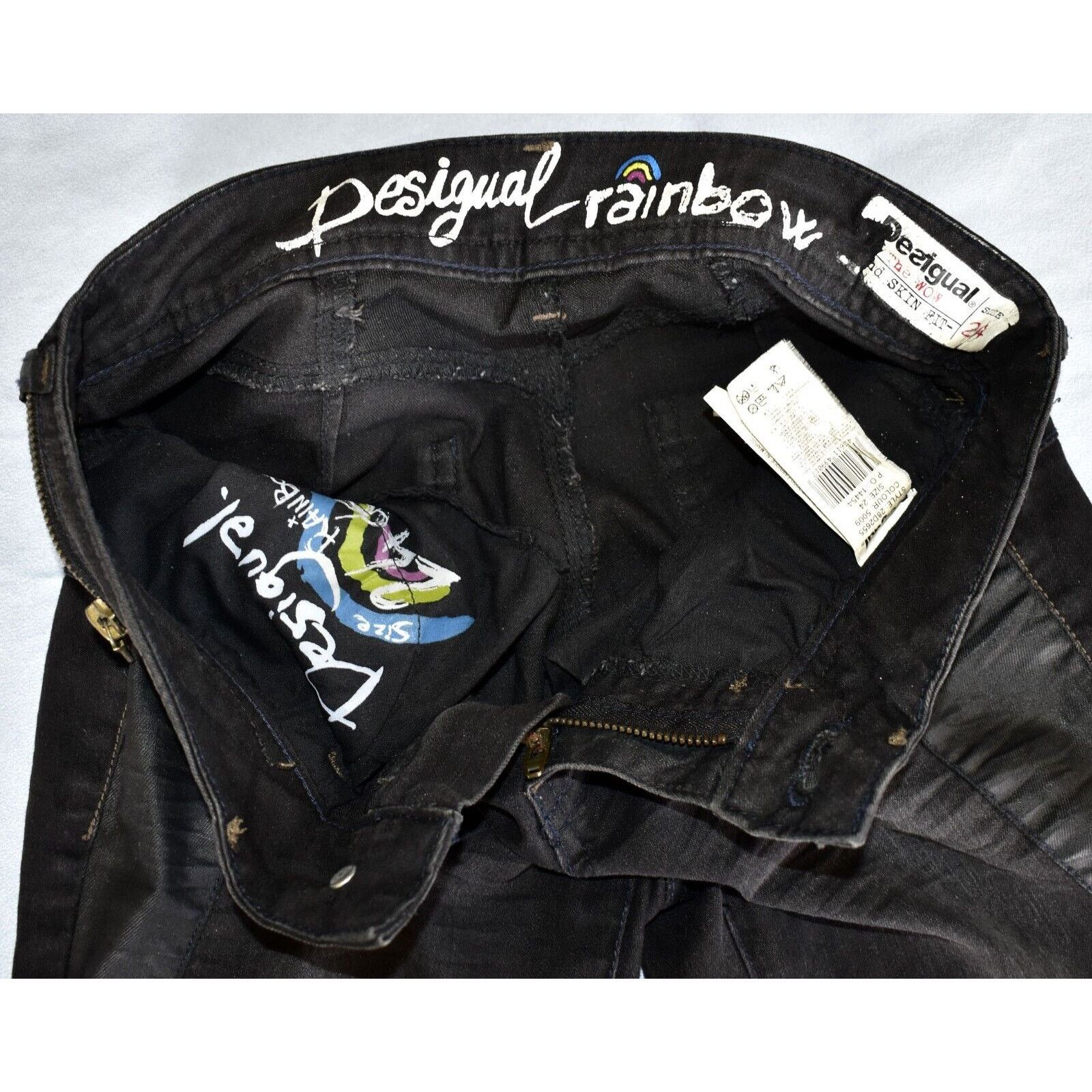 Desigual DESIGUAL Rainbow The WOW Zipper Details Skinny Fit Jeans 24 Size 24" / US 00 / IT 34 - 5 Thumbnail