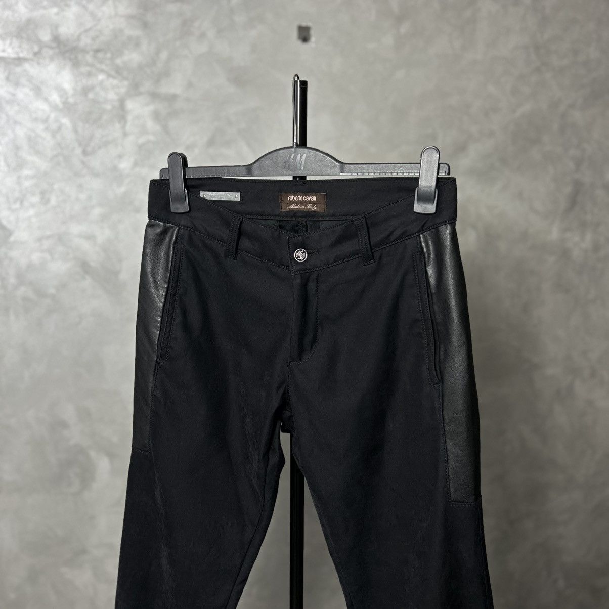 Roberto Cavalli Vintage Roberto Cavalli Leather Trim Trousers Size US 31 - 2 Thumbnail