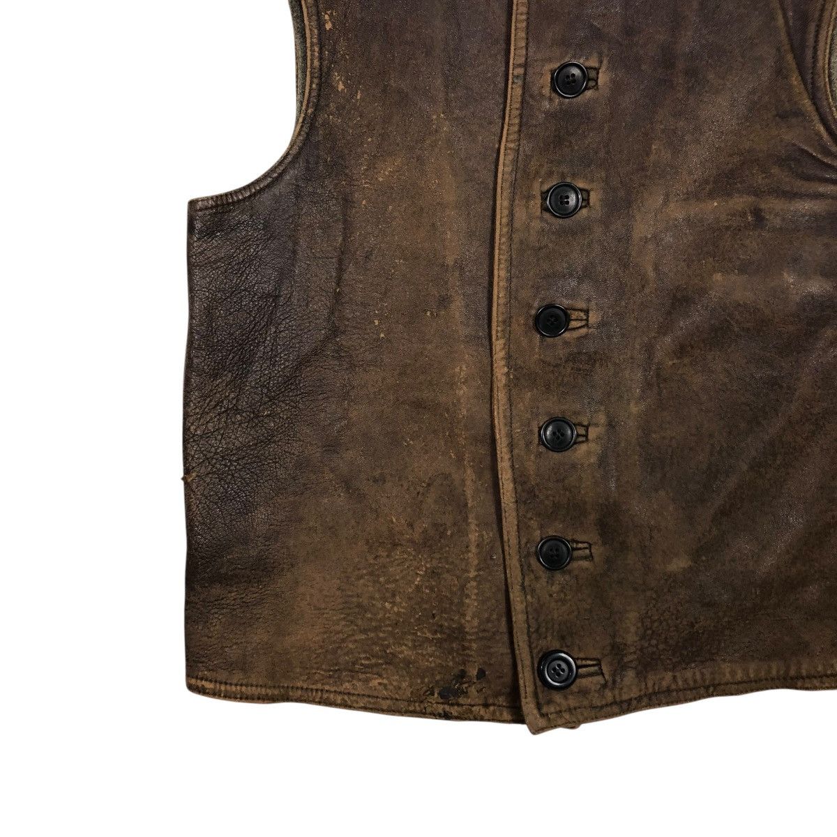 Japanese Brand 🔥RICH BROWN VINTAGE VEST LEATHER JACKET ISSEY MIYAKE Size US M / EU 48-50 / 2 - 6 Thumbnail