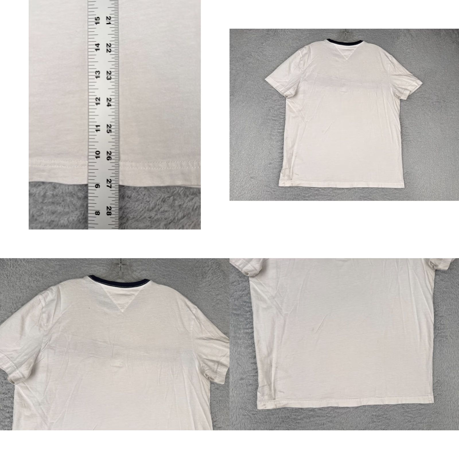 Tommy Hilfiger VINTAGE Tommy Hilfiger Shirt Adult Large White Crew Neck Short Sleeve 100% Cotton READ Size US L / EU 52-54 / 3 - 9 Thumbnail