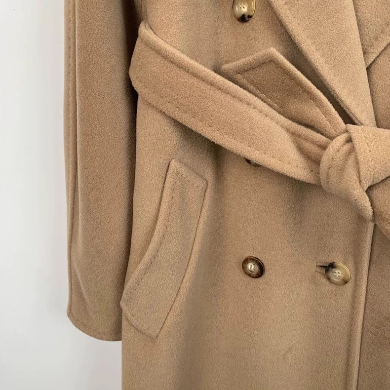 Max Mara Max Mara 101801 Brown sheep wool double-breasted coat with Size XS / US 0-2 / IT 36-38 - 4 Thumbnail