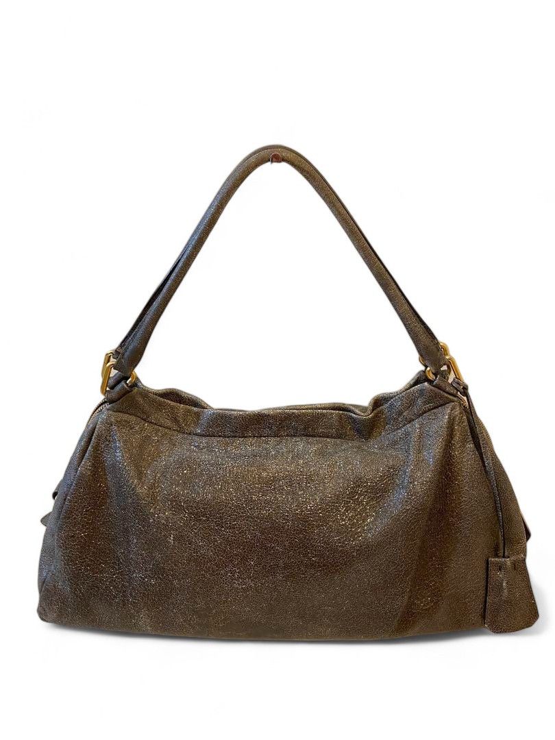 Prada Prada - Gray Padlock Leather Handbag One Shoulder Size ONE SIZE - 2 Thumbnail