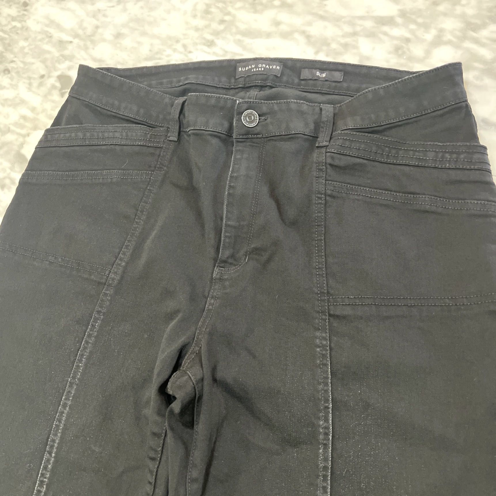 Vintage Susan Graver Jeans Women's 18WP Black Pull-On Slim Skinny Plus Size Womens Size 40" / US 18 - 4 Thumbnail