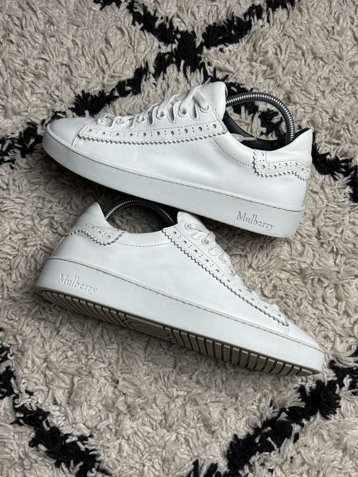 Mulberry Mulberry White Leather Low Top Sneakers Trainers Size US 6 / IT 36 - 3 Thumbnail