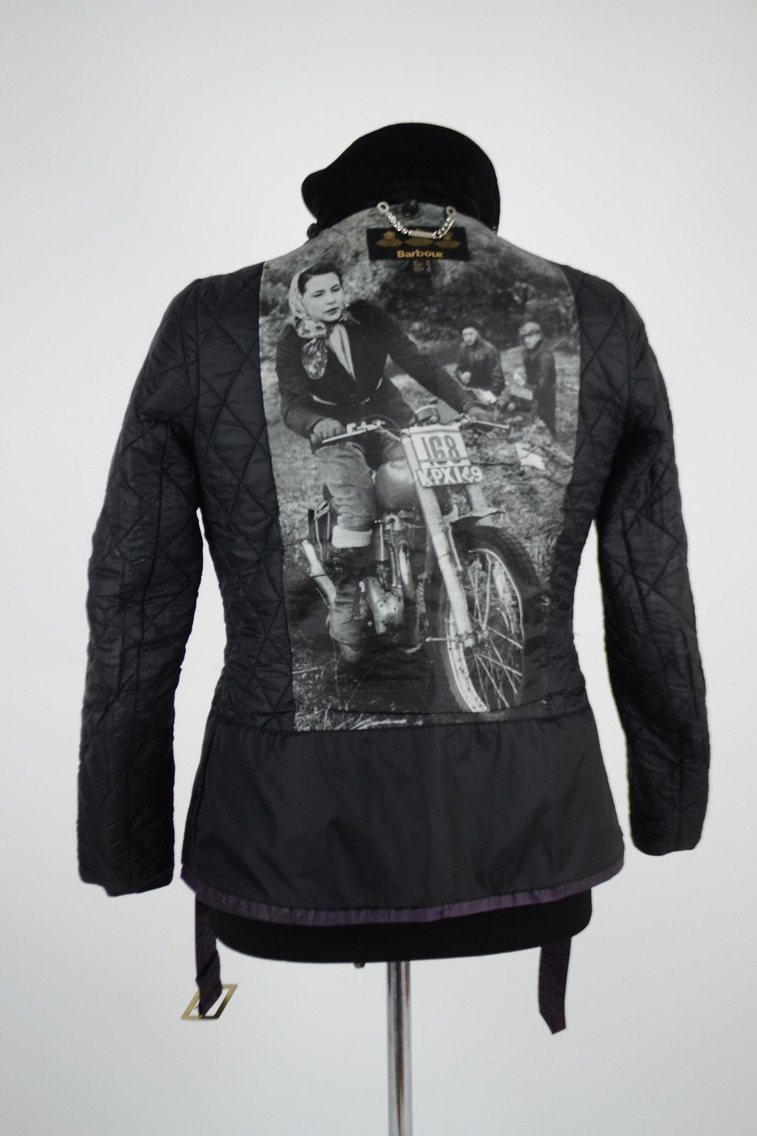 Barbour × Belstaff Women's INTERNATIONAL Ferrera Wax Purple Motorcycle Bomber Jacket Coat Size M / US 6-8 / IT 42-44 - 8 Thumbnail