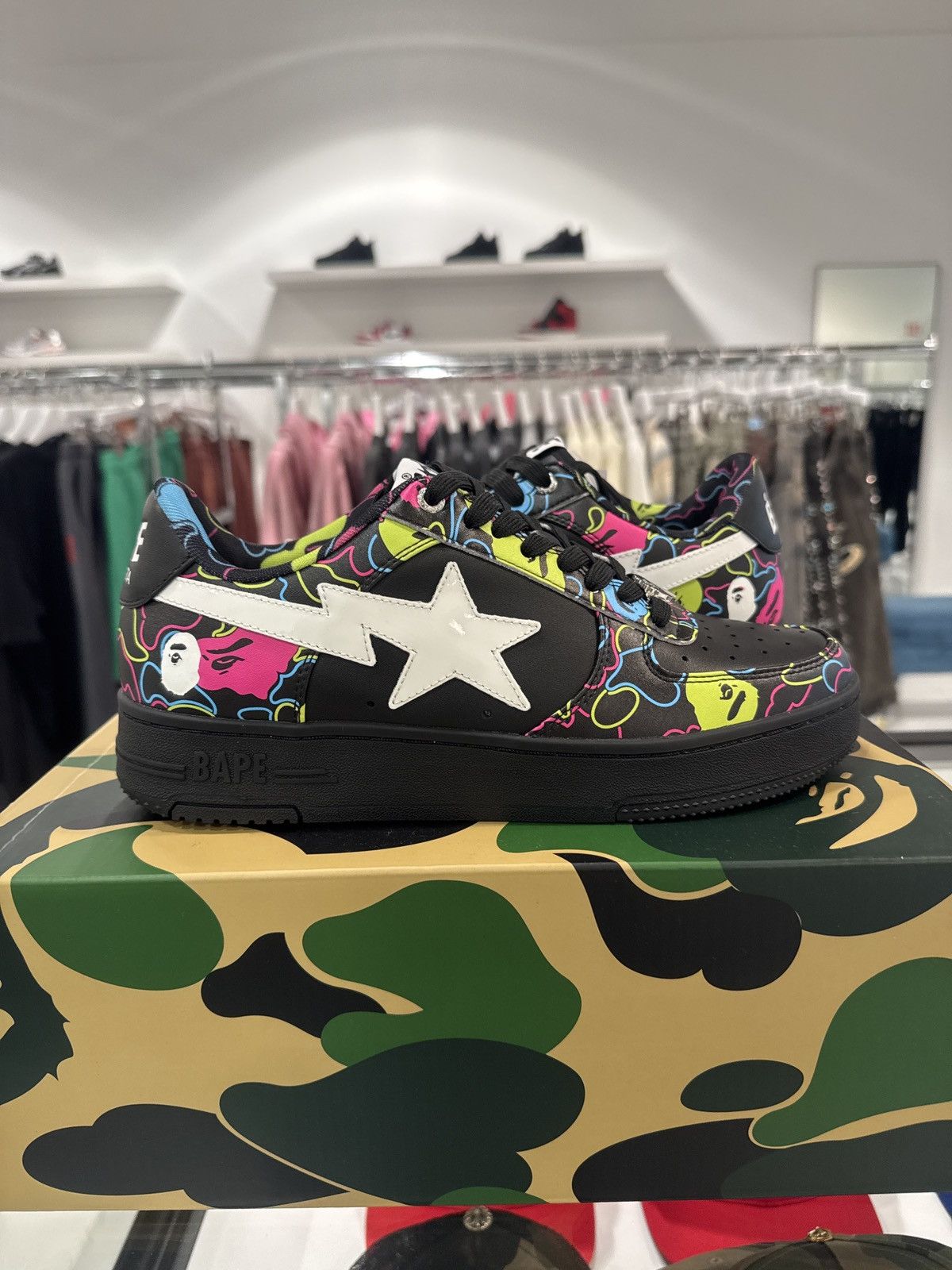 Bape Bape Complexcon Black/Multi Color Bapestas Size US 9 / EU 42 - 1 Thumbnail