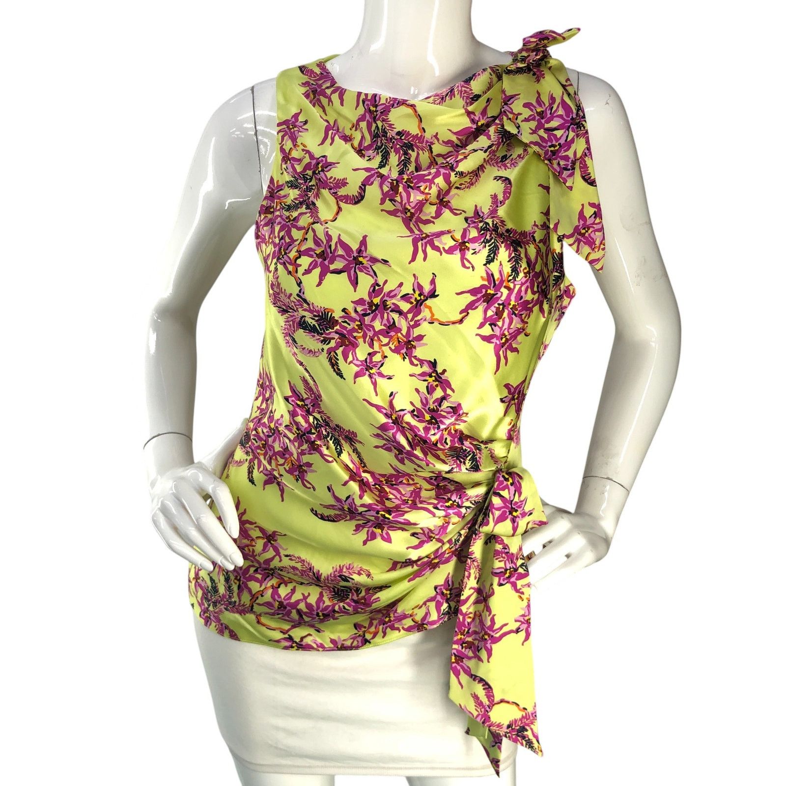 Cinq a Sept Cinq A Sept 5a7 Size S Top Nanon Gathered Sleeveless Orchids Size S / US 4 / IT 40 - 11 Thumbnail