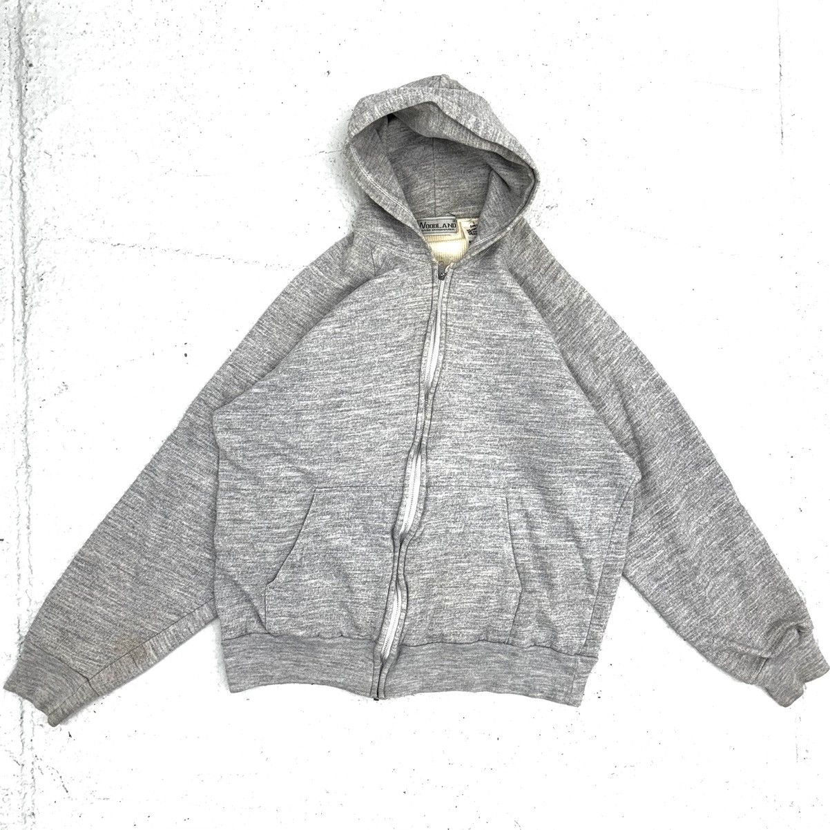 Vintage 1980s thermal lined grey hoodie size L Size US L / EU 52-54 / 3 - 1 Thumbnail