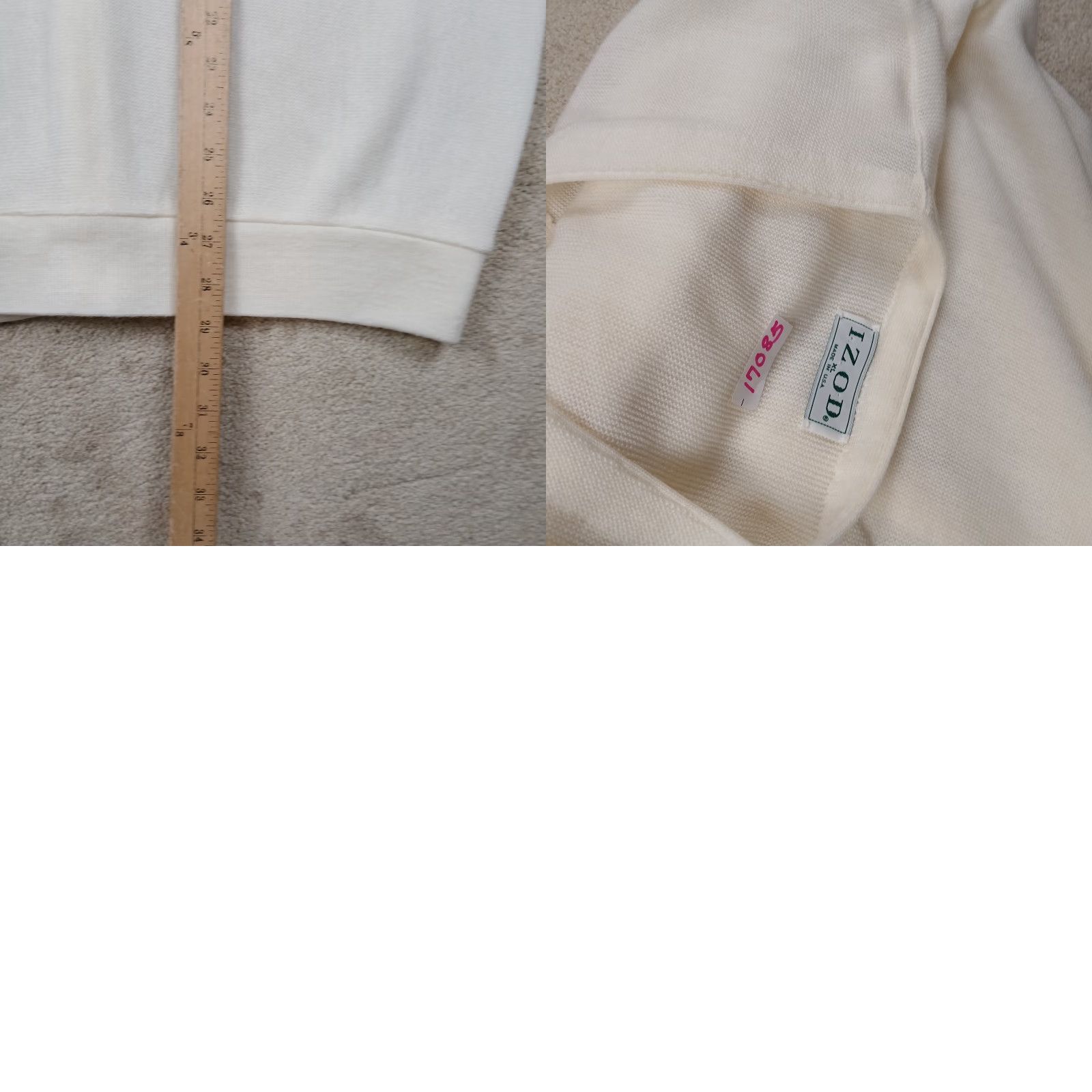 Izod VINTAGE Izod Cardigan Sweater Mens XL Extra Large White Acrylic 80s Size US XL / EU 56 / 4 - 8 Thumbnail