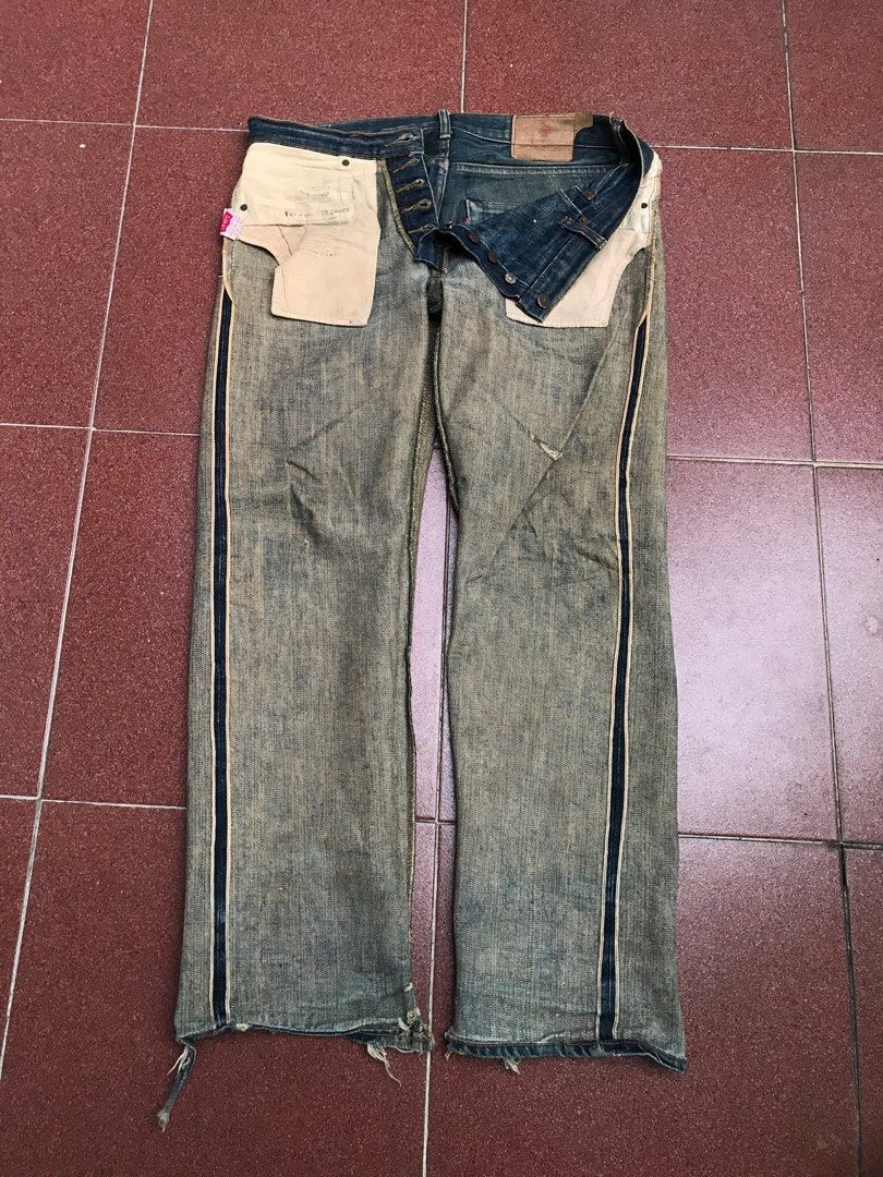 Levi's × Vintage Vintage 1992 Levis Big E selvedge distressed denim Size US 32 / EU 48 - 3 Thumbnail
