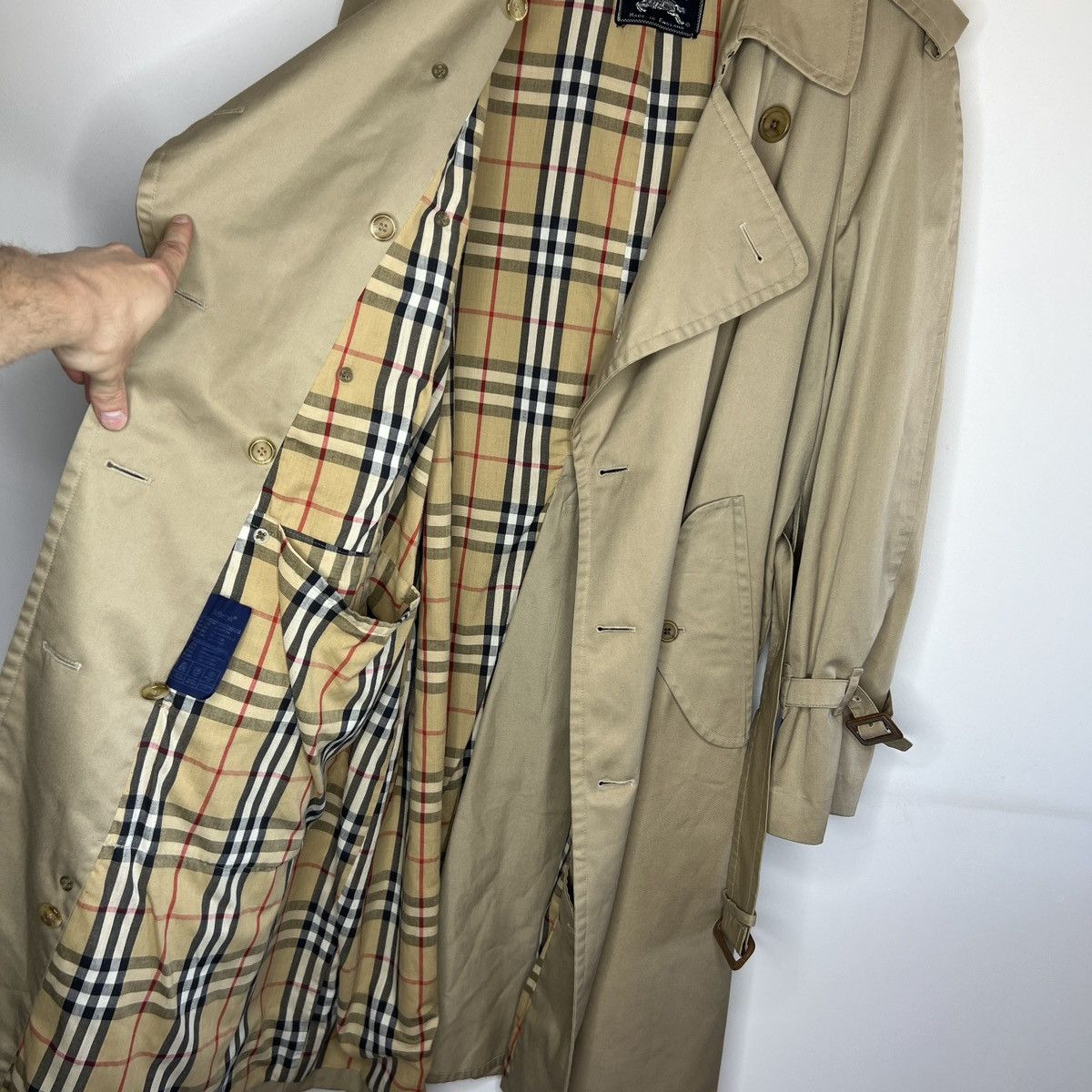 Burberry Vintage Burberry Trench Coat 90s Nova Check Beige Belted Size US L / EU 52-54 / 3 - 11 Thumbnail