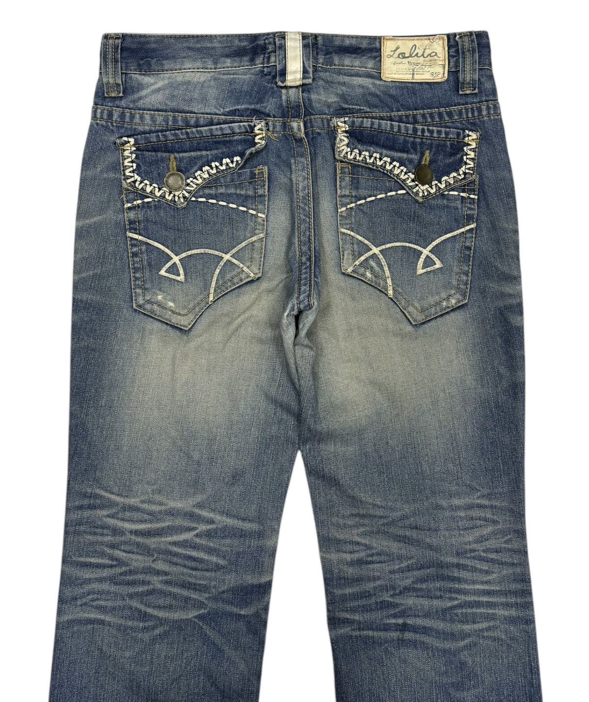 Japanese Brand × Tornado Mart Baggy Jeans Cropped Lolita Yoshitomo Nara Distressed Denim Size US 35 - 6 Thumbnail