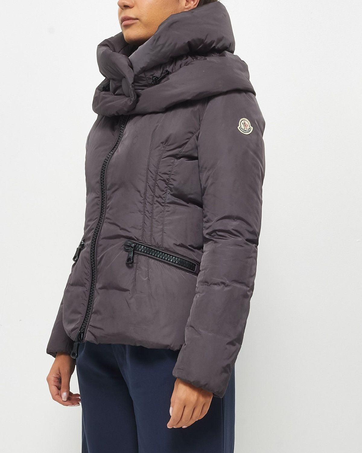 Moncler Moncler Grey/Slate Black Funnel Collar Slim Down Puffer Jkt Size S / US 4 / IT 40 - 2 Thumbnail