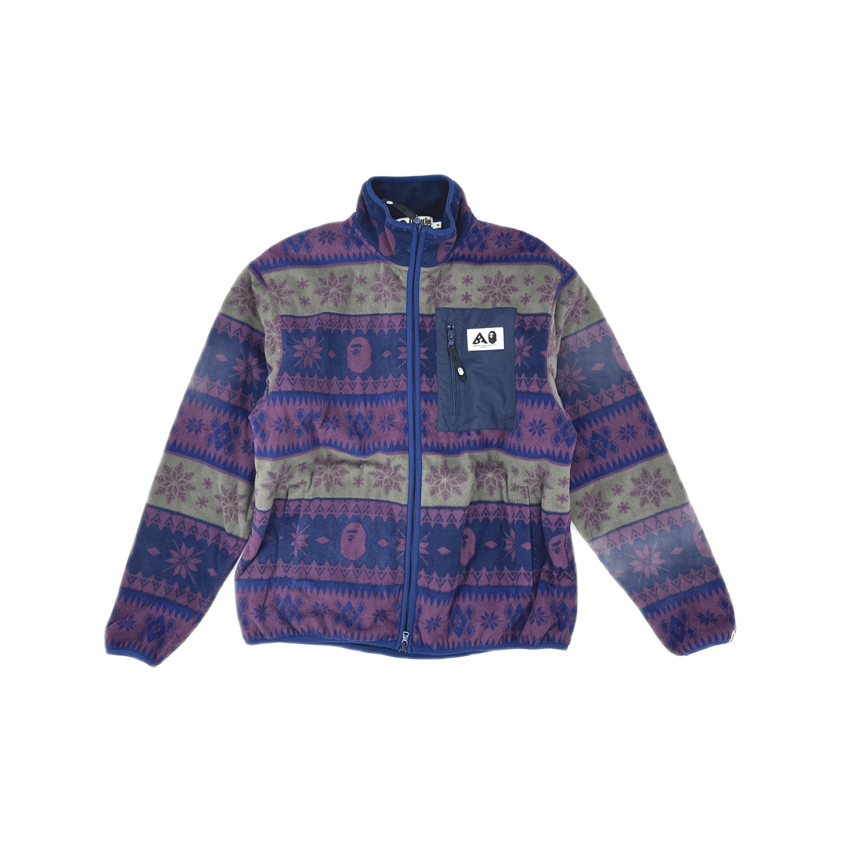 Bape A BATHING APE Snowflake Pattern Fleece Jacket Size M Size US M / EU 48-50 / 2 - 1 Thumbnail