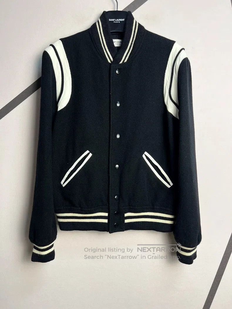 Saint Laurent Paris Saint Laurent Leather Wool Varsity Jacket. Size US M / EU 48-50 / 2 - 1 Thumbnail