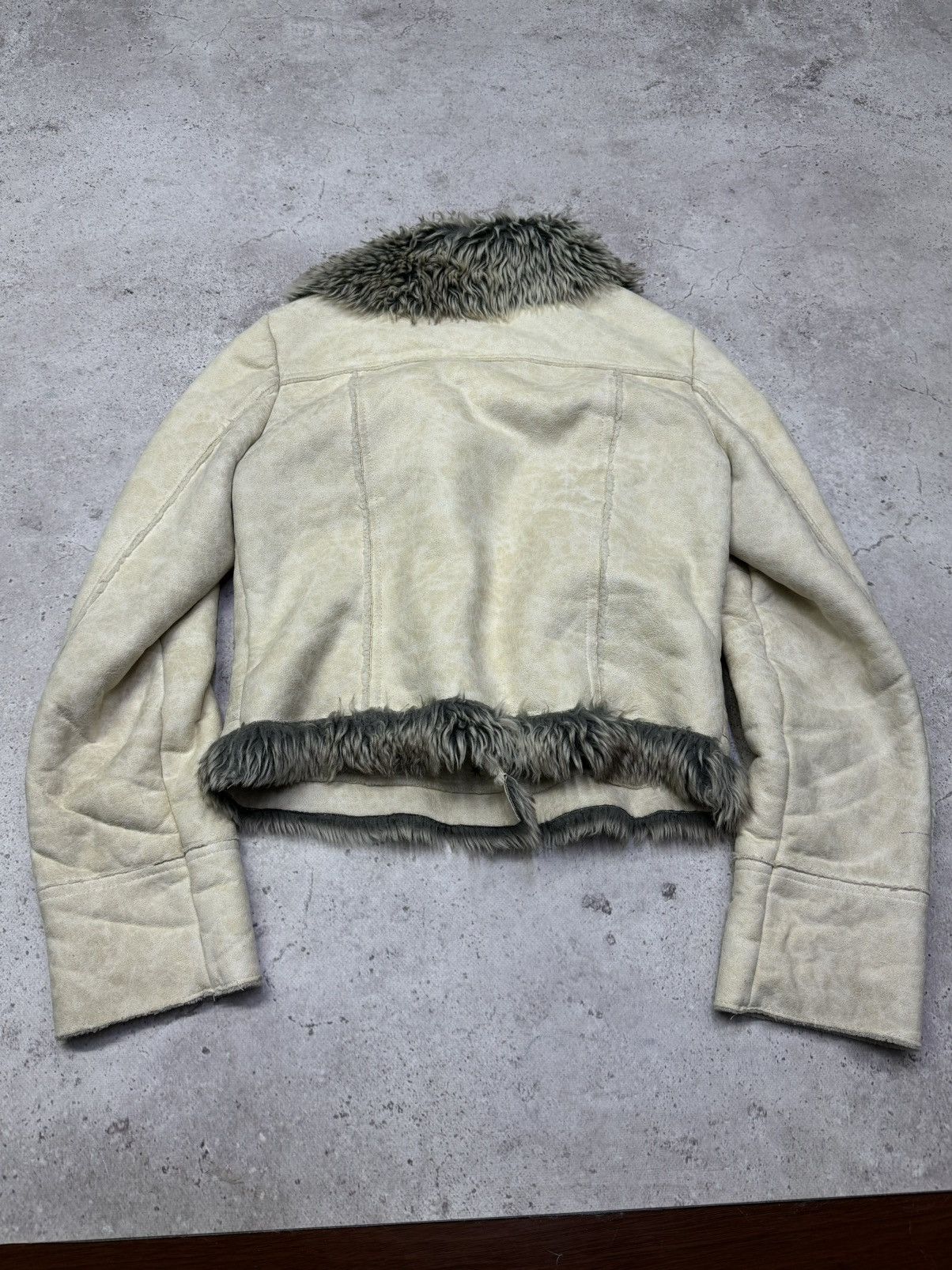 Japanese Brand Vintage 00s Marble Fur/Suede Cropped Rick OwensStyle Jacket Size US S / EU 44-46 / 1 - 3 Thumbnail