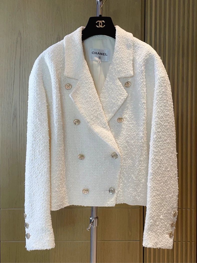 Chanel Chanel White collar double-breasted tweed jacket 2504-Nexta Size S / US 4 / IT 40 - 4 Thumbnail