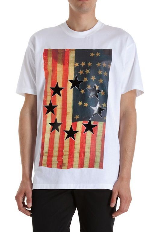 Givenchy White Star Applique Flag Print Oversized T-Shirt Size US M / EU 48-50 / 2 - 2 Thumbnail