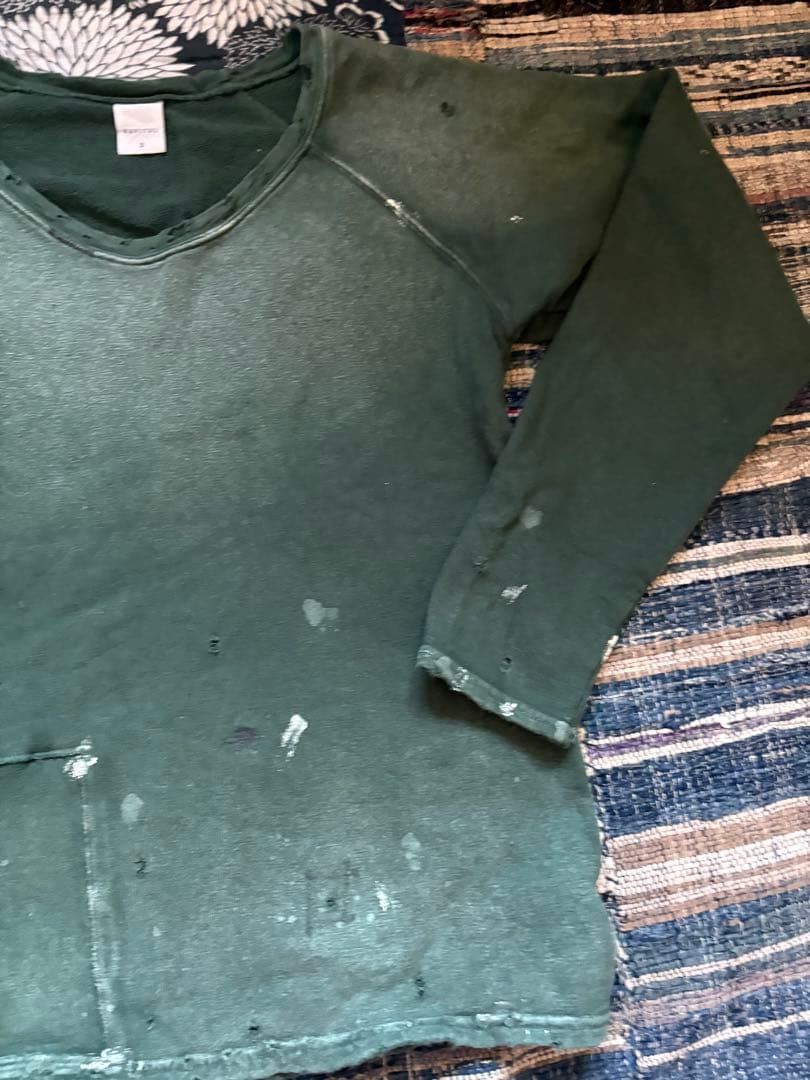 Kapital KAPITAL Dark Green Distressed Sweatshirt 3 Size US L / EU 52-54 / 3 - 5 Thumbnail