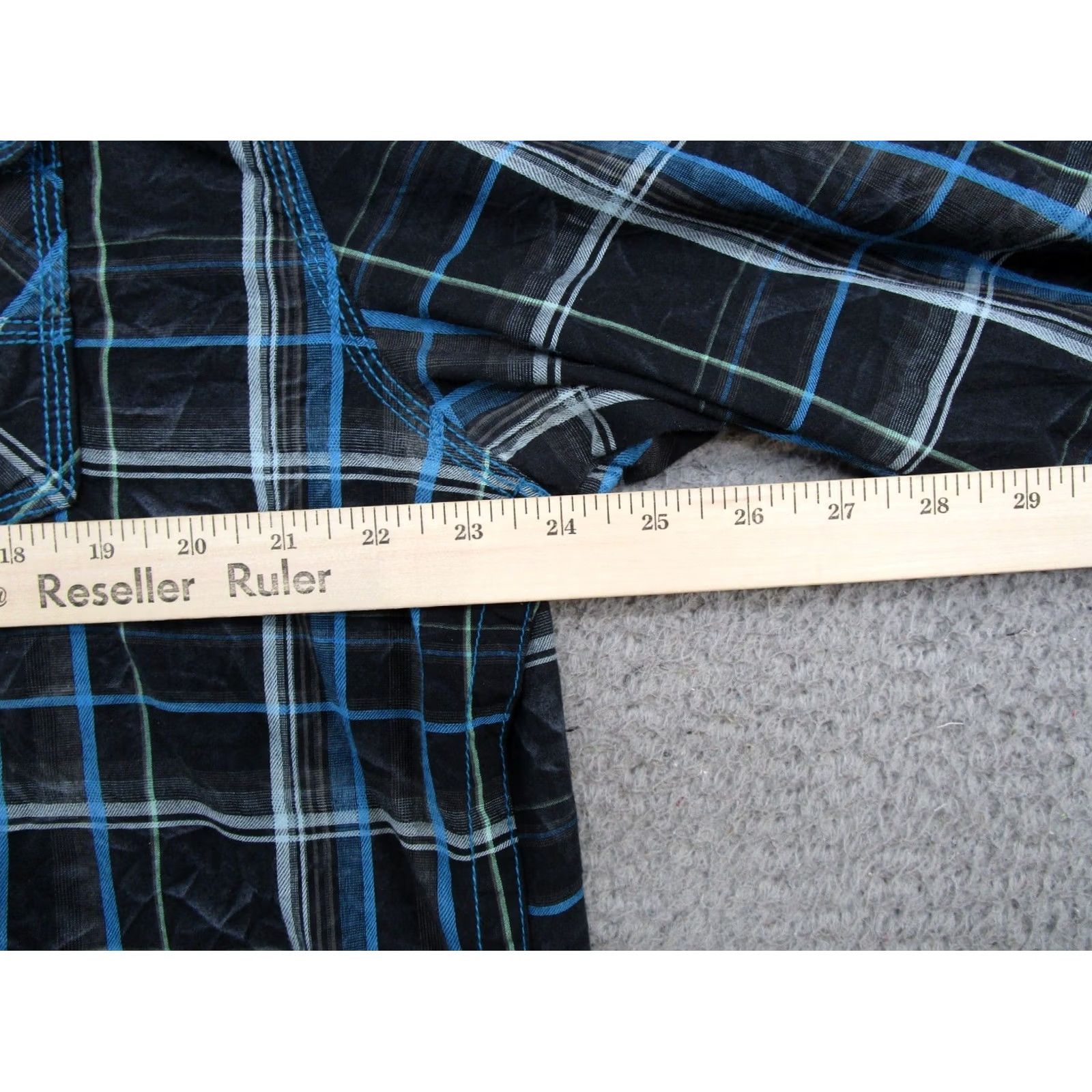 Vintage BKE Men’s Western Athletic Fit Long Sleeve Blue Plaid Pearl Snap Shirt Size 2XL Size US XXL / EU 58 / 5 - 5 Thumbnail