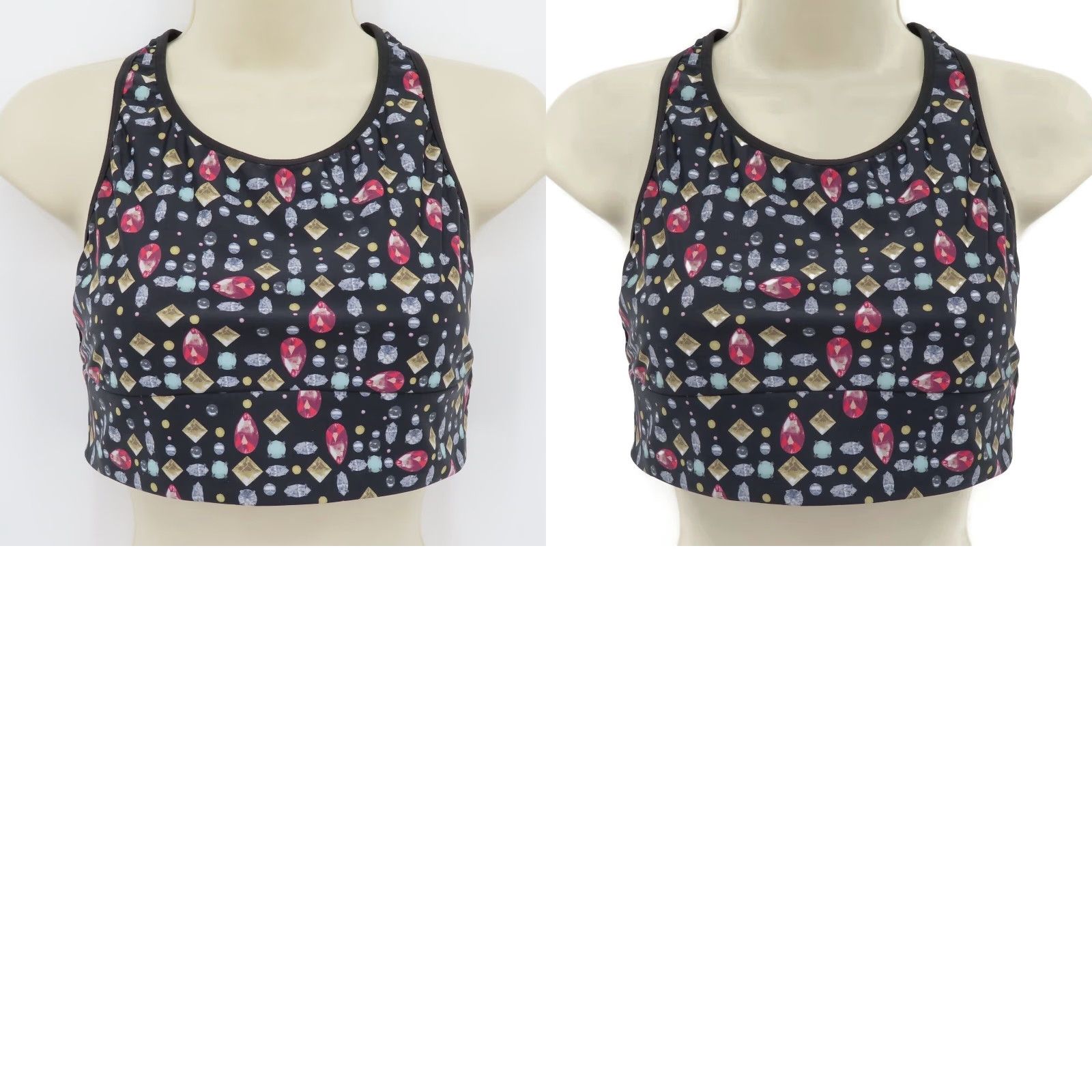 Victoria's Secret Victoria's Secret Victoria Sport Large Bejeweled Gemstone Racerback Wireless Sports Bra Black L Women Shirt Size ONE SIZE - 8 Thumbnail