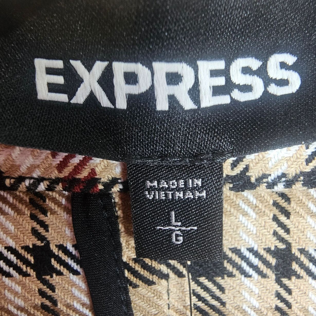 Express Express Womens Plaid Boxy Snap Front Cropped Jacket Size L Size L / US 10 / IT 46 - 6 Thumbnail