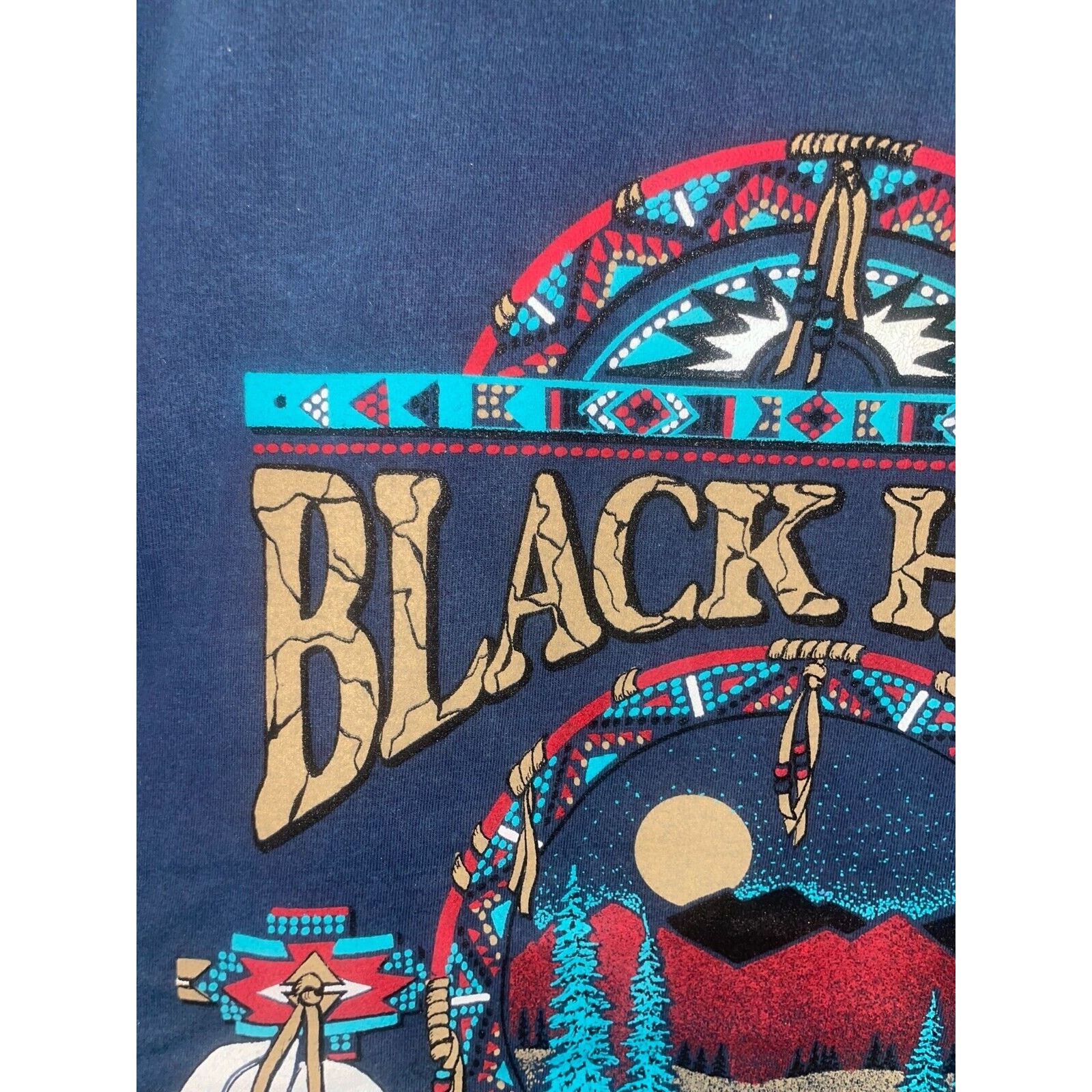 Jerzees Vintage South Dakota Shirt Black Hills VTG Blue Stained 90s Size US M / EU 48-50 / 2 - 3 Thumbnail
