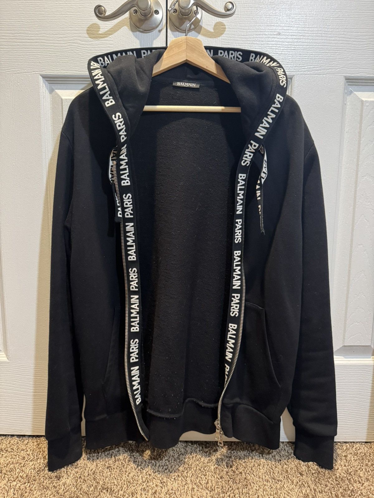 Balmain Side Zip Hoodie | Grailed